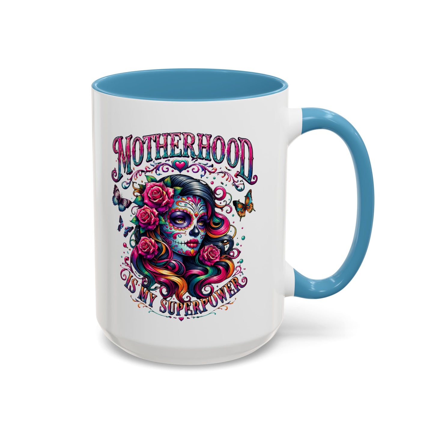 Motherhood Coffee Mug - 'Motherhood Is My Superpower' Accent Ceramic Mug (11/15oz)