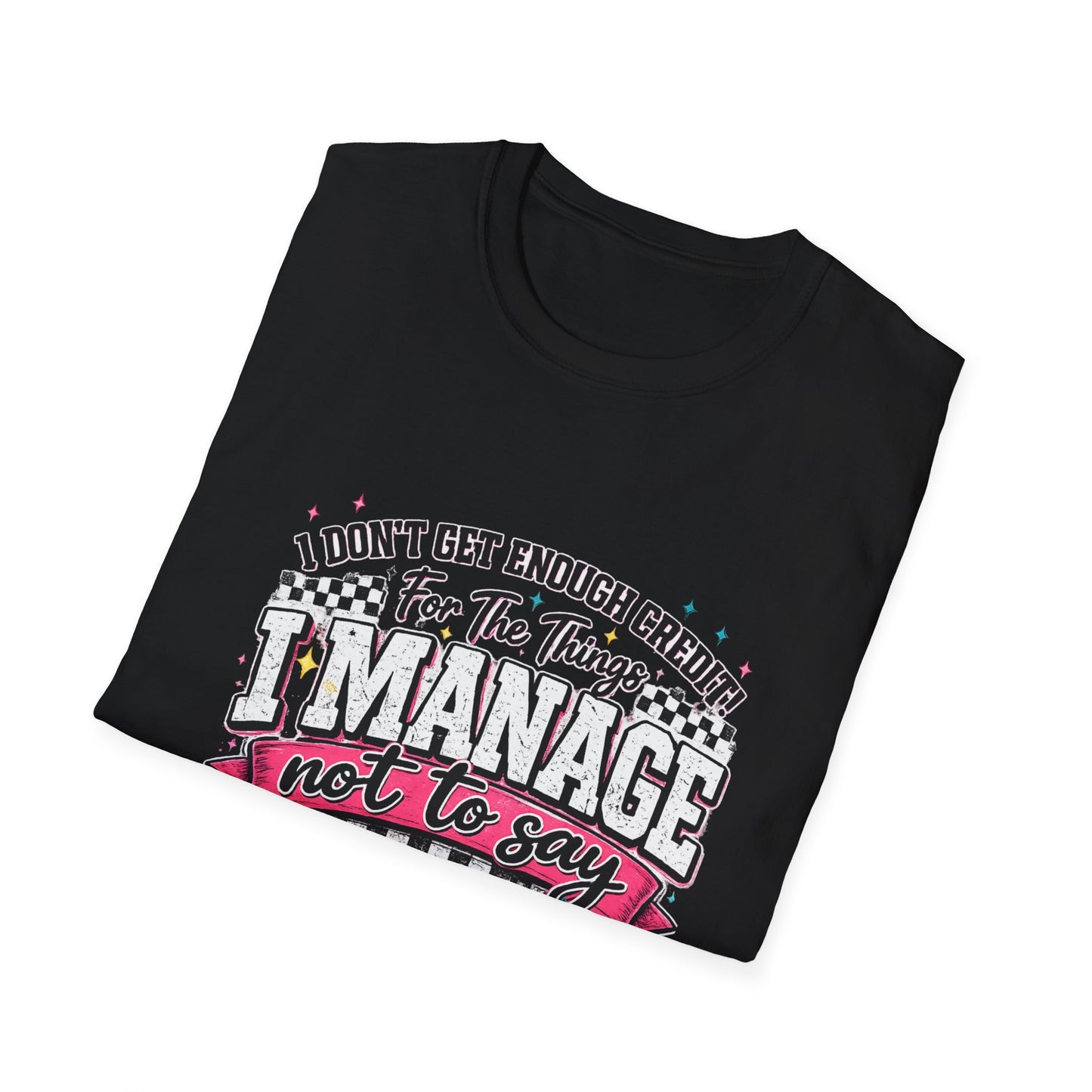 I Manage Not To Say Funny Emoji Crewneck T-Shirt – Humorous Self-Control Graphic Tee