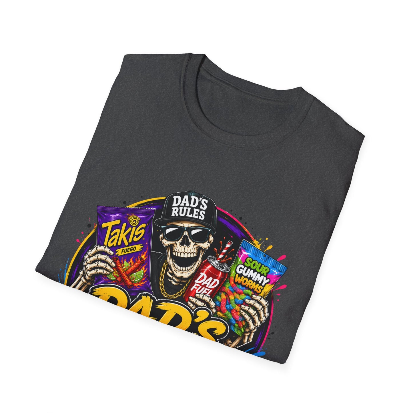 Dad's Rules T-Shirt — Funny Candy Snacking Skull Tee (Makes Sure It’s Not Poison)