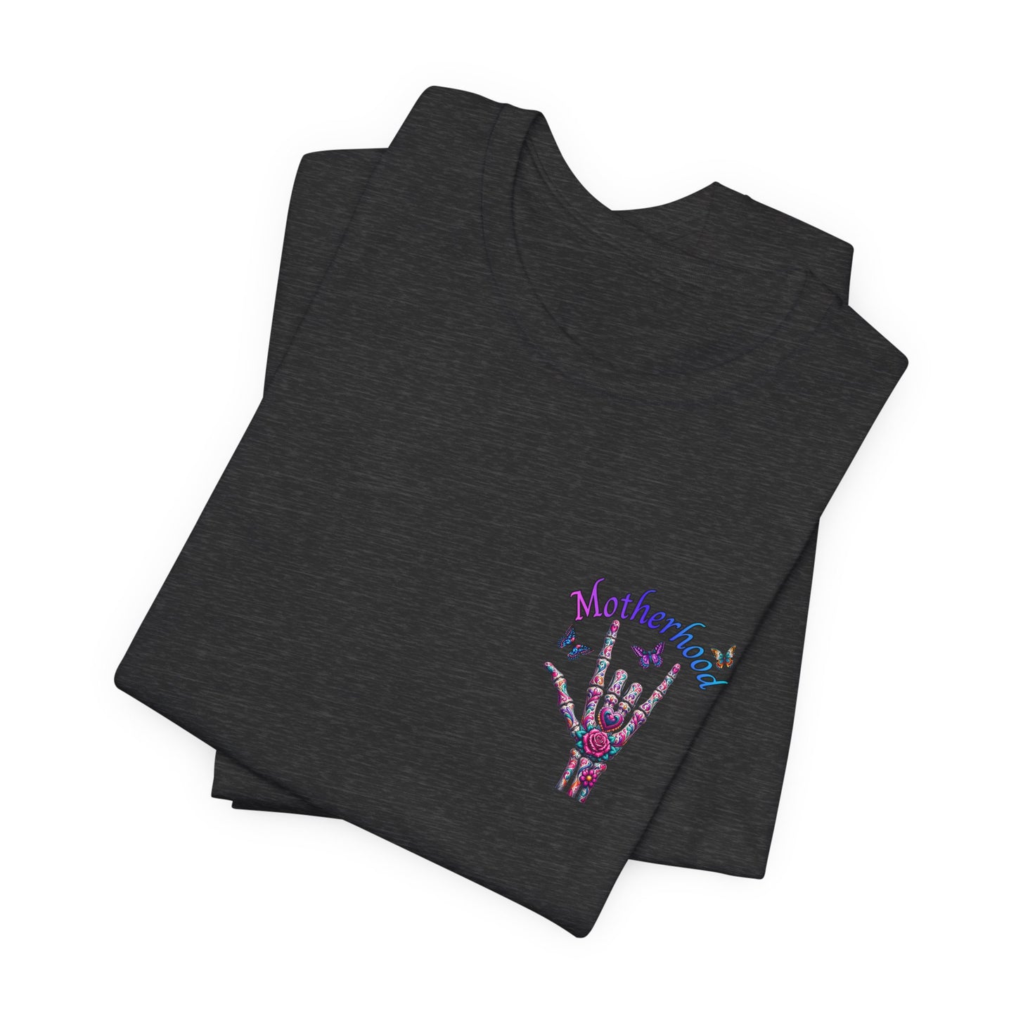 Motherhood T-Shirt — 'Motherhood Is My Superpower' Sugar Skull Mom Graphic Tee