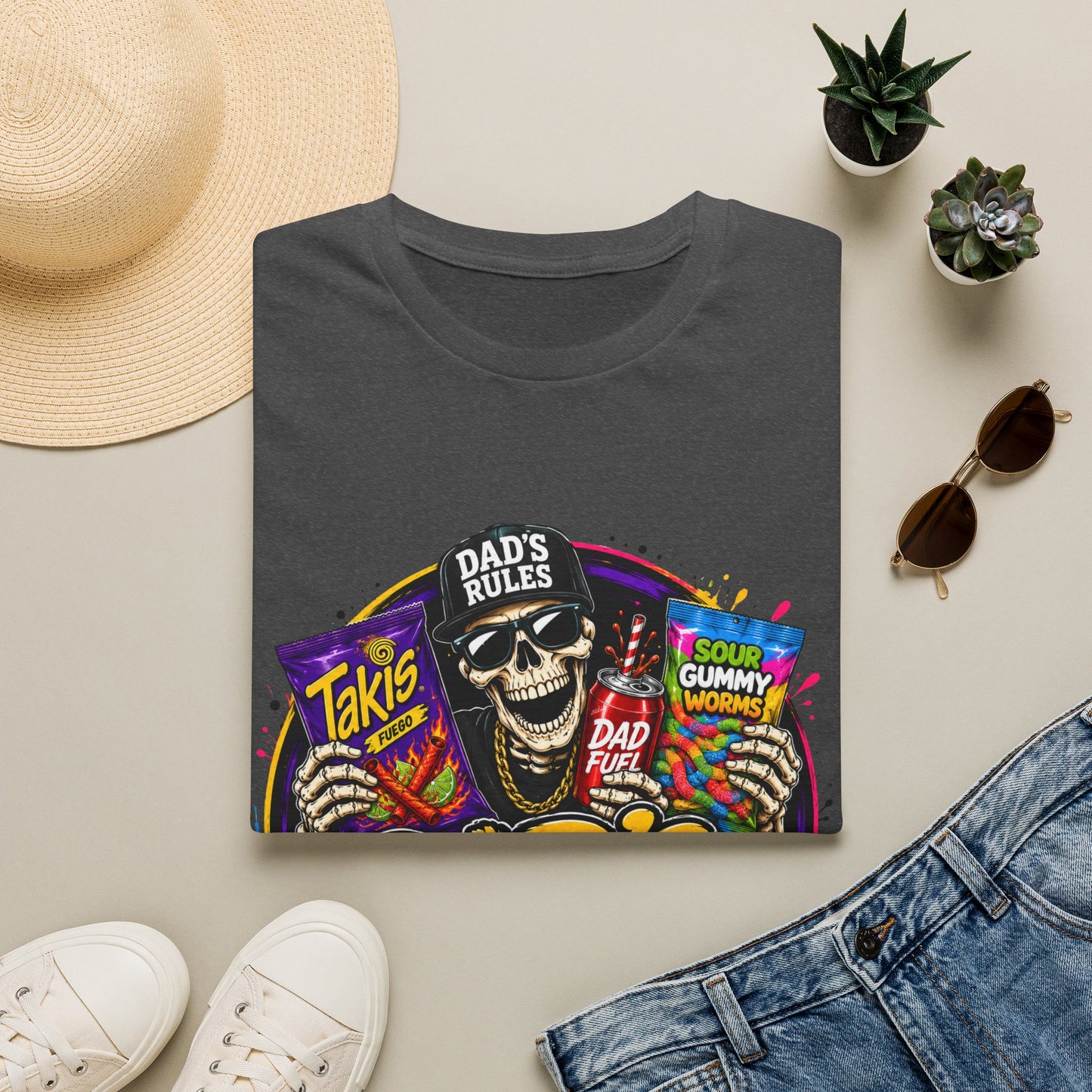 Dad's Rules T-Shirt — Funny Candy Snacking Skull Tee (Makes Sure It’s Not Poison)