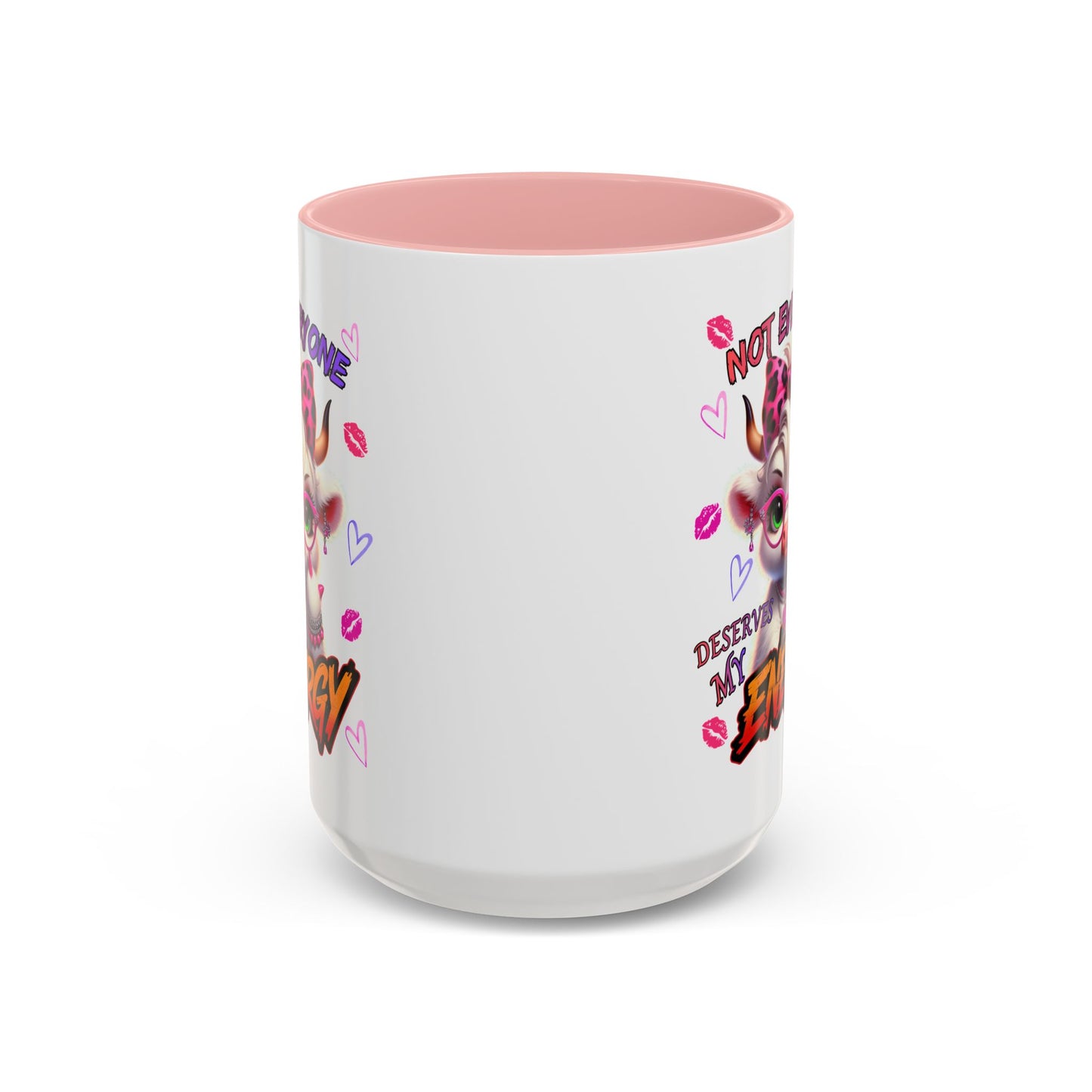 Coffee Mug — "Not Everyone Deserves My Energy" Cute Cow Accent Mug (11/15 oz)