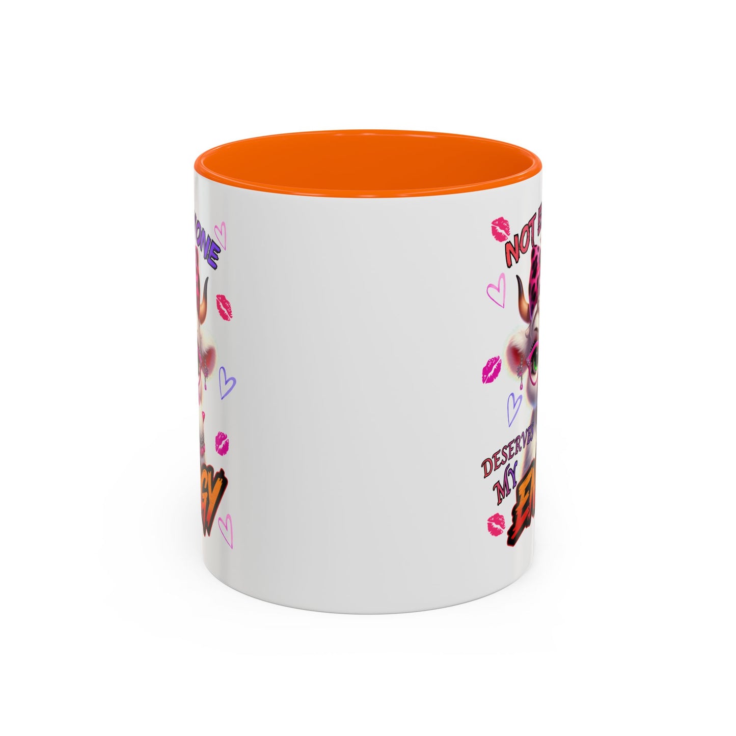 Coffee Mug — "Not Everyone Deserves My Energy" Cute Cow Accent Mug (11/15 oz)