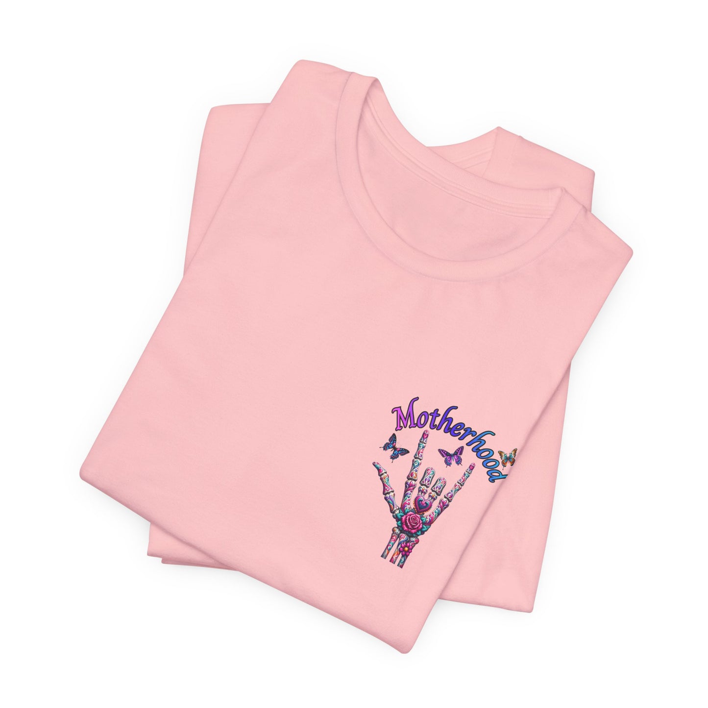 Motherhood T-Shirt — 'Motherhood Is My Superpower' Sugar Skull Mom Graphic Tee