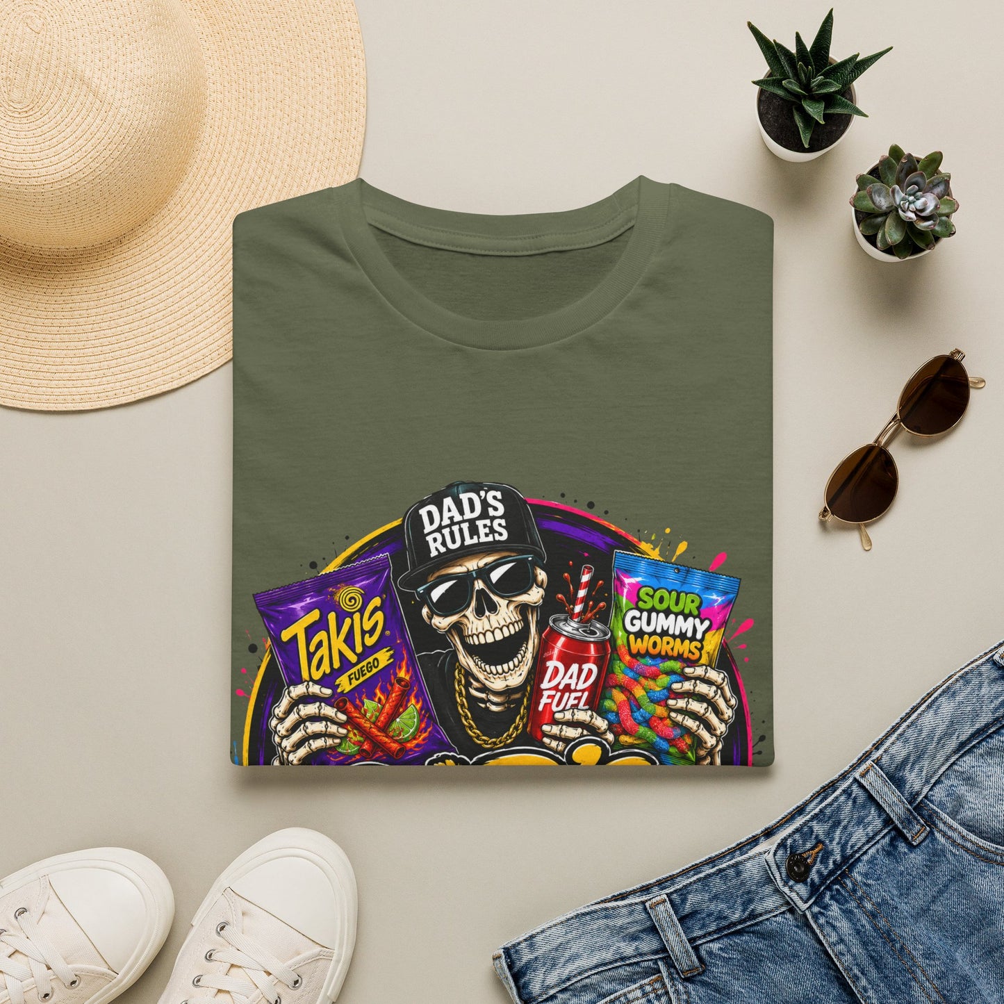 Dad's Rules T-Shirt — Funny Candy Snacking Skull Tee (Makes Sure It’s Not Poison)