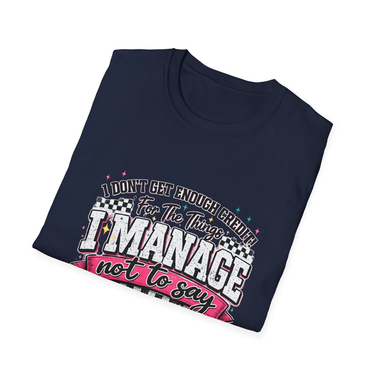 I Manage Not To Say Funny Emoji Crewneck T-Shirt – Humorous Self-Control Graphic Tee