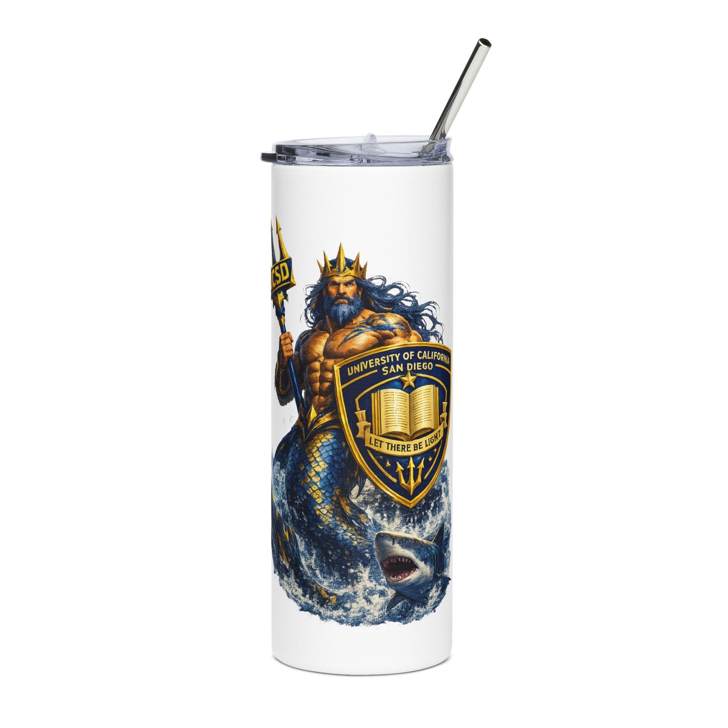 UCSD Triton Stainless Steel Tumbler 20oz — Neptune Trident Insulated Travel Cup