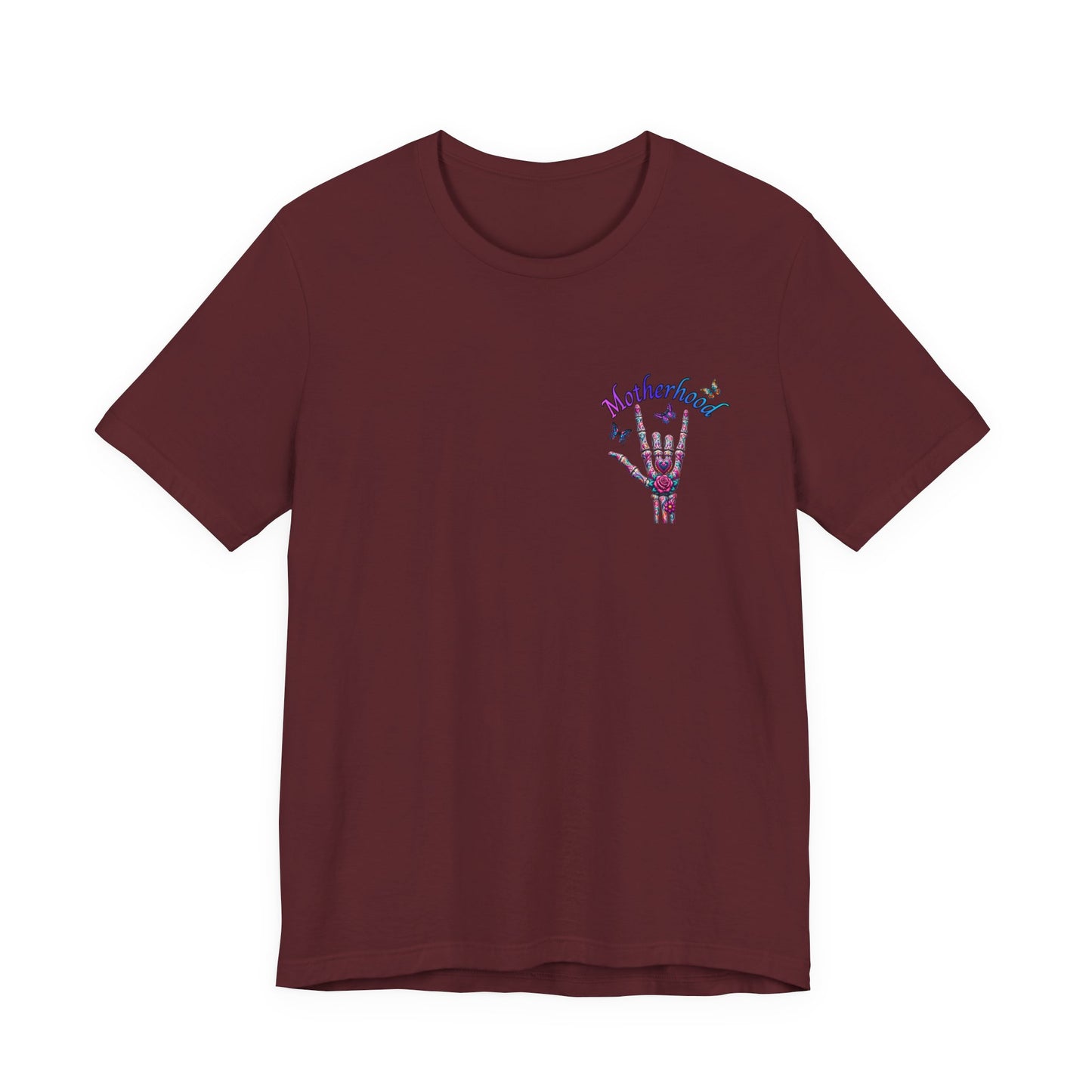 Motherhood T-Shirt — 'Motherhood Is My Superpower' Sugar Skull Mom Graphic Tee
