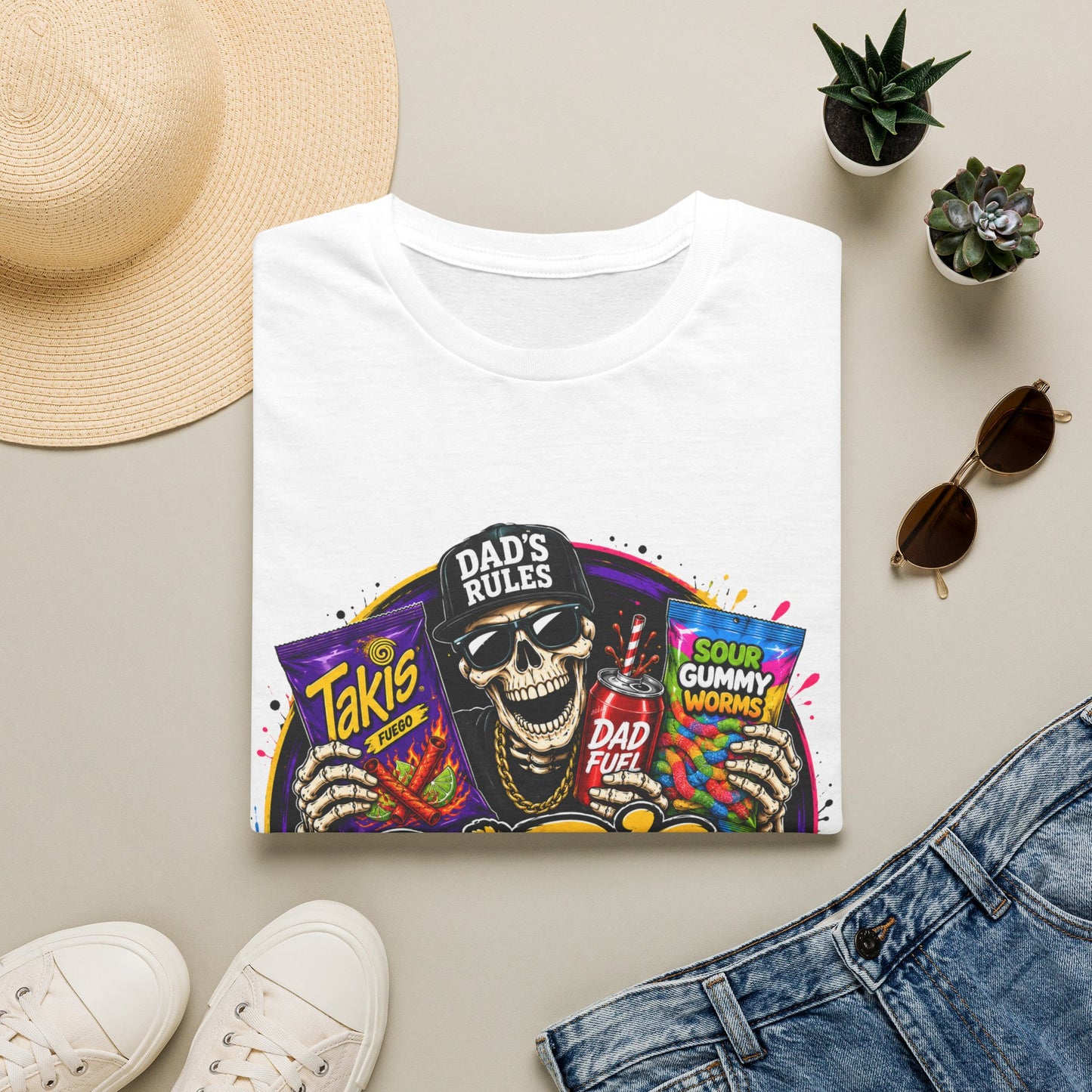 Dad's Rules T-Shirt — Funny Candy Snacking Skull Tee (Makes Sure It’s Not Poison)