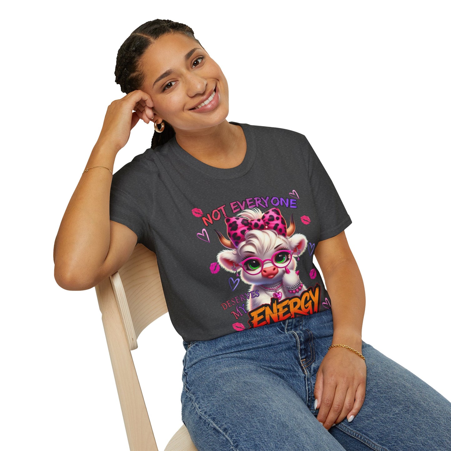 T-Shirt — "Not Everyone Deserves My Energy" Cute Devil Cat Graphic Tee