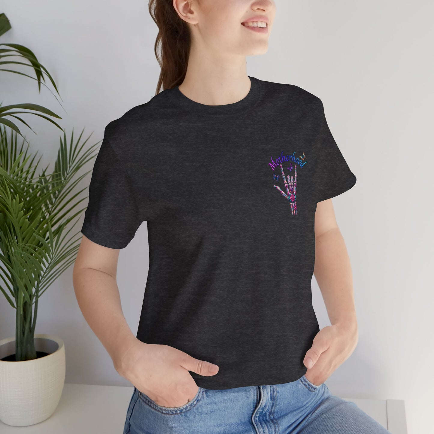 Motherhood T-Shirt — 'Motherhood Is My Superpower' Sugar Skull Mom Graphic Tee