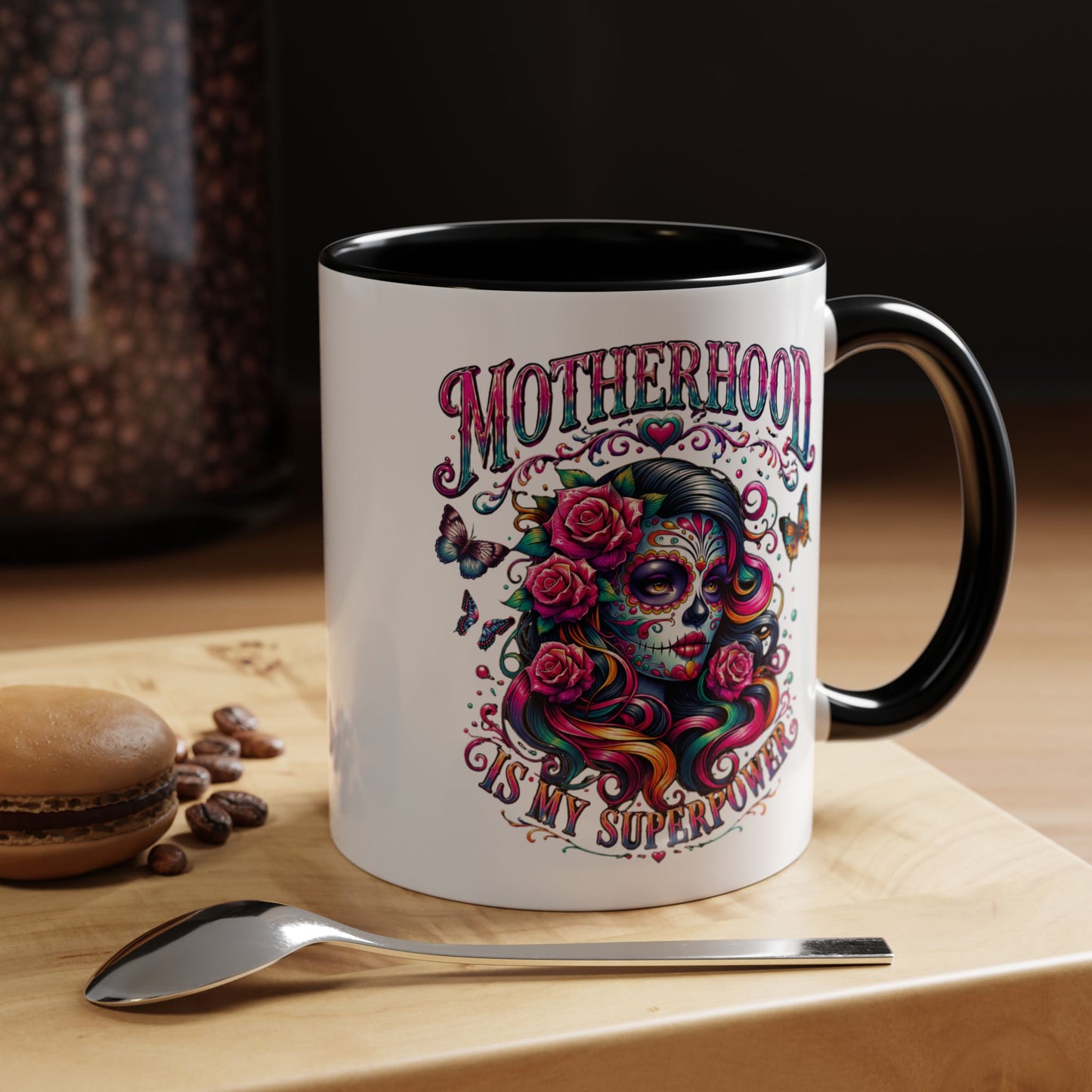 Motherhood Coffee Mug - 'Motherhood Is My Superpower' Accent Ceramic Mug (11/15oz)
