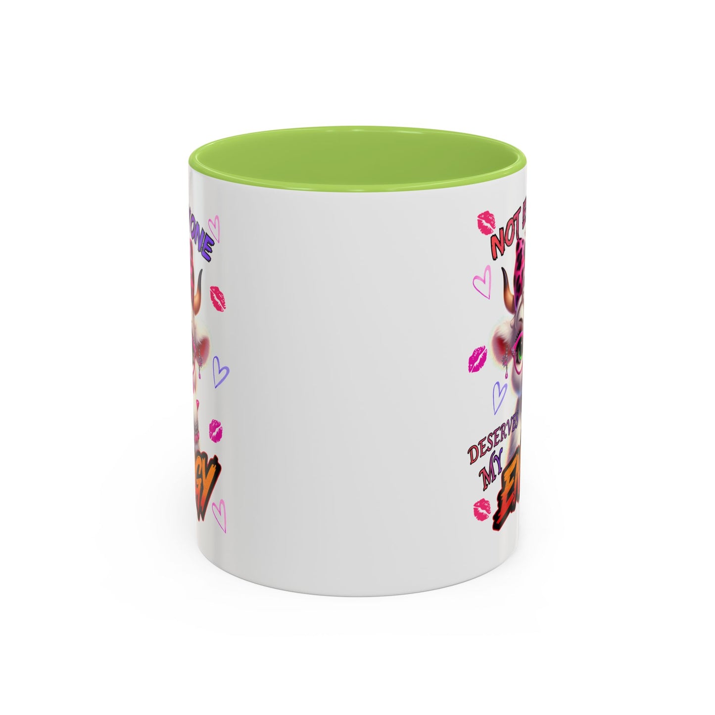 Coffee Mug — "Not Everyone Deserves My Energy" Cute Cow Accent Mug (11/15 oz)