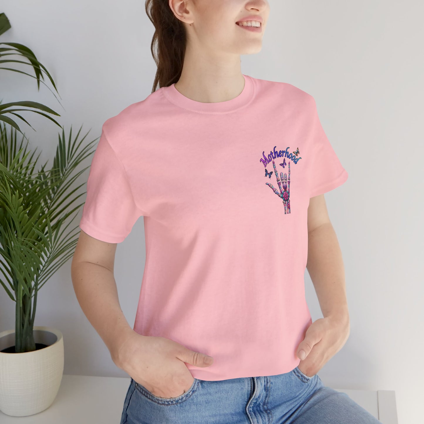 Motherhood T-Shirt — 'Motherhood Is My Superpower' Sugar Skull Mom Graphic Tee