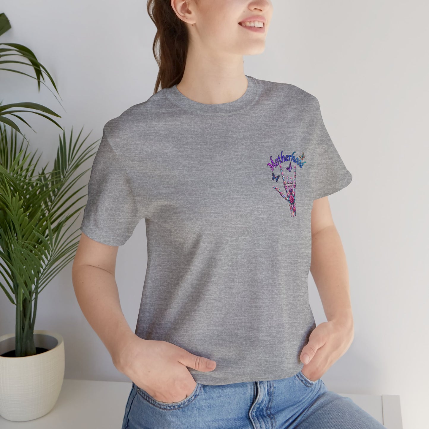 Motherhood T-Shirt — 'Motherhood Is My Superpower' Sugar Skull Mom Graphic Tee