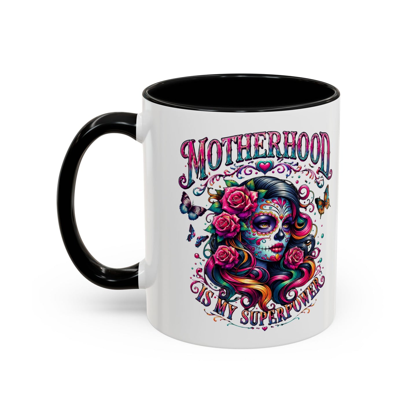 Motherhood Coffee Mug - 'Motherhood Is My Superpower' Accent Ceramic Mug (11/15oz)
