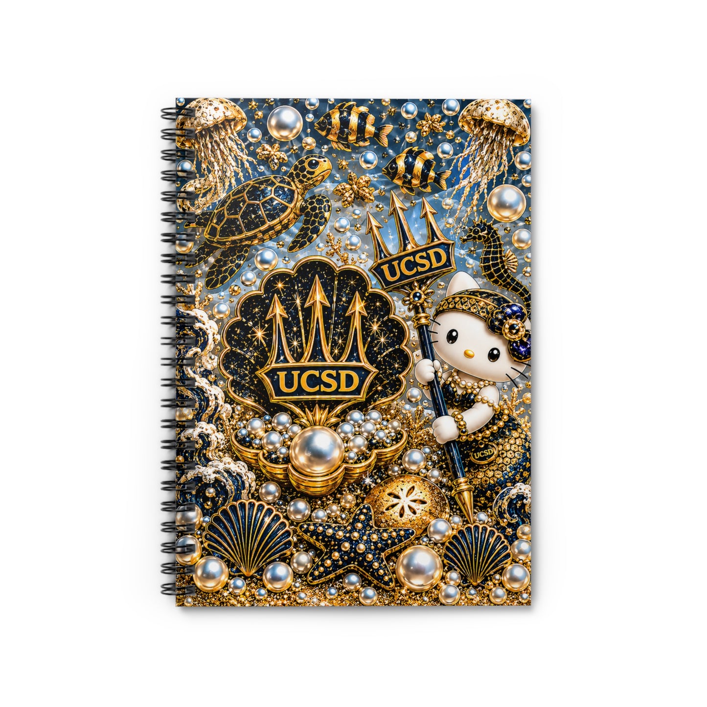 UCSD Triton Hello Kitty Spiral Notebook — Cute Campus Journal, Ruled College Notebook
