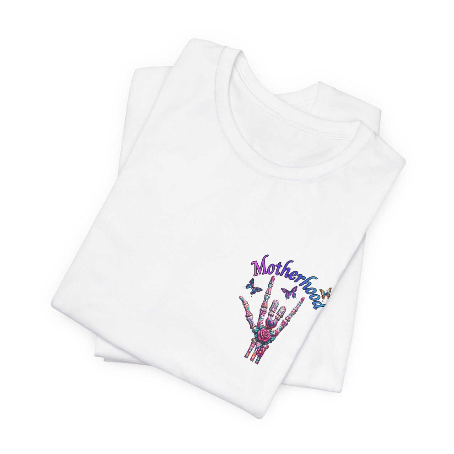 Motherhood T-Shirt — 'Motherhood Is My Superpower' Sugar Skull Mom Graphic Tee