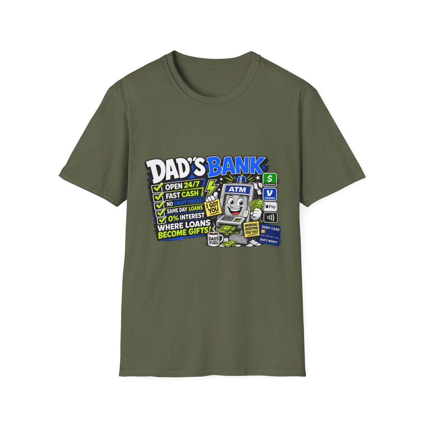 Dad's Bank T-Shirt — Funny Father's Day ATM Cash Joke Tee