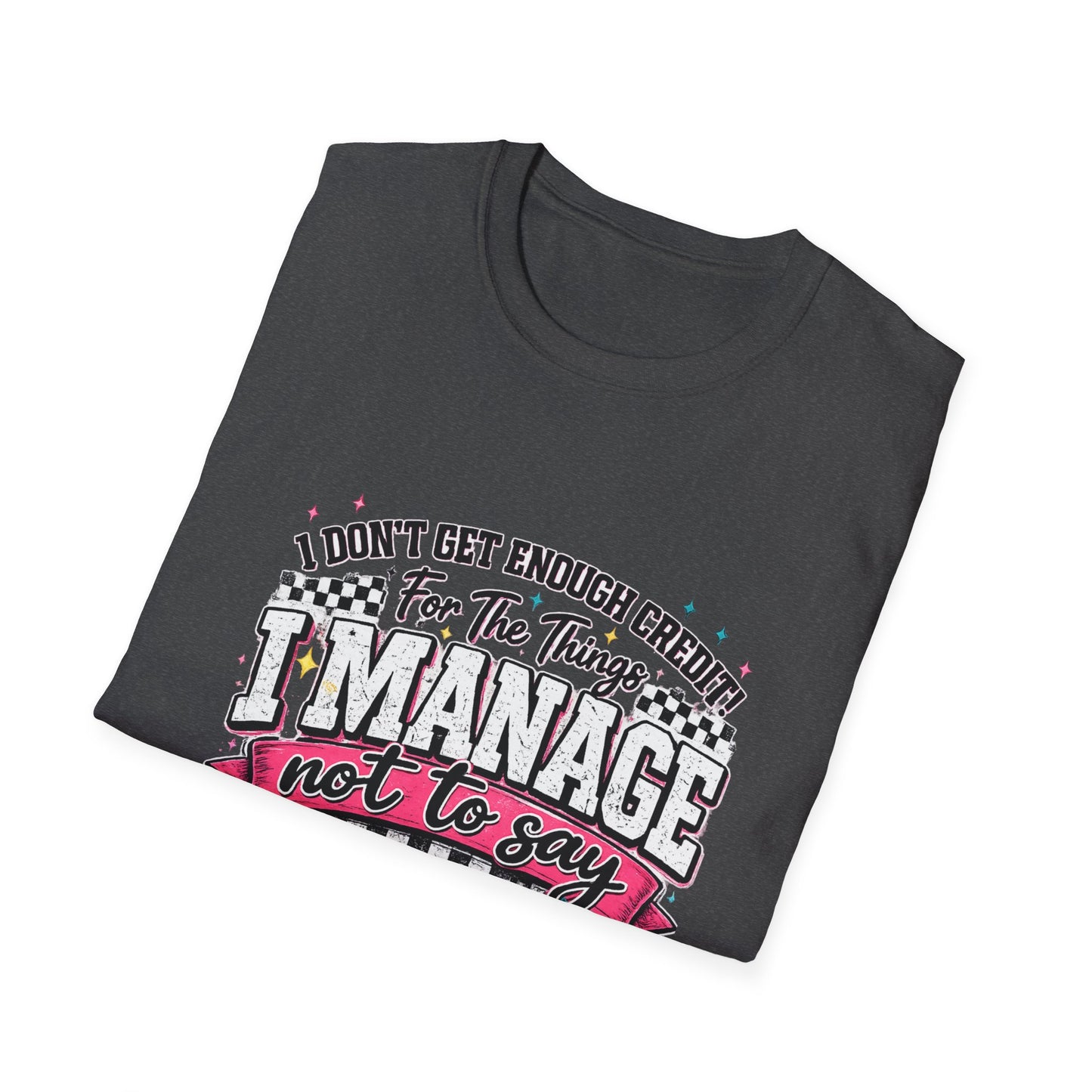 I Manage Not To Say Funny Emoji Crewneck T-Shirt – Humorous Self-Control Graphic Tee