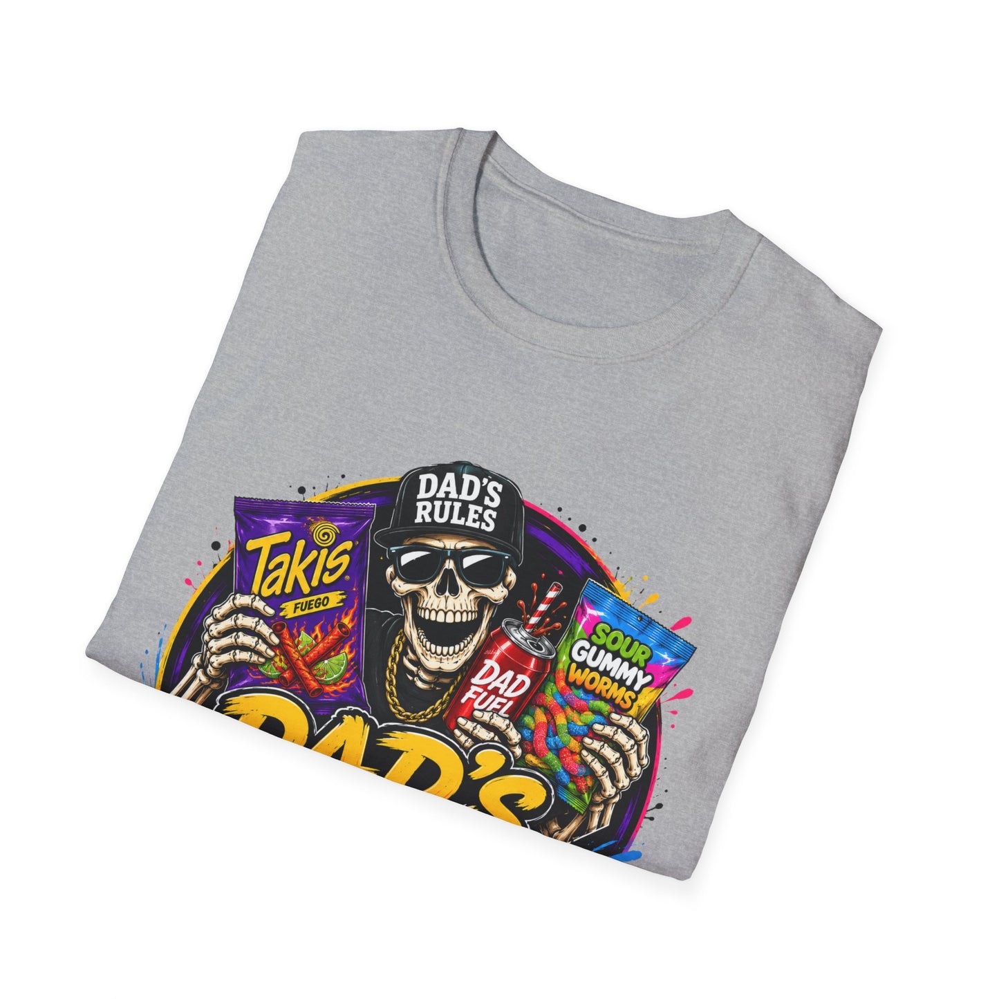 Dad's Rules T-Shirt — Funny Candy Snacking Skull Tee (Makes Sure It’s Not Poison)