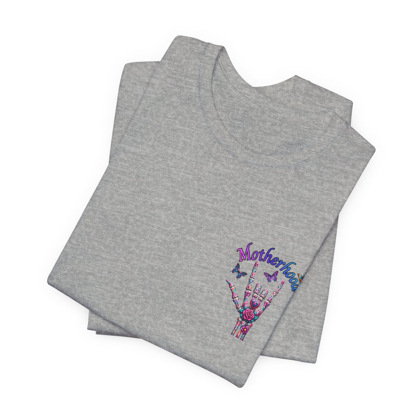 Motherhood T-Shirt — 'Motherhood Is My Superpower' Sugar Skull Mom Graphic Tee