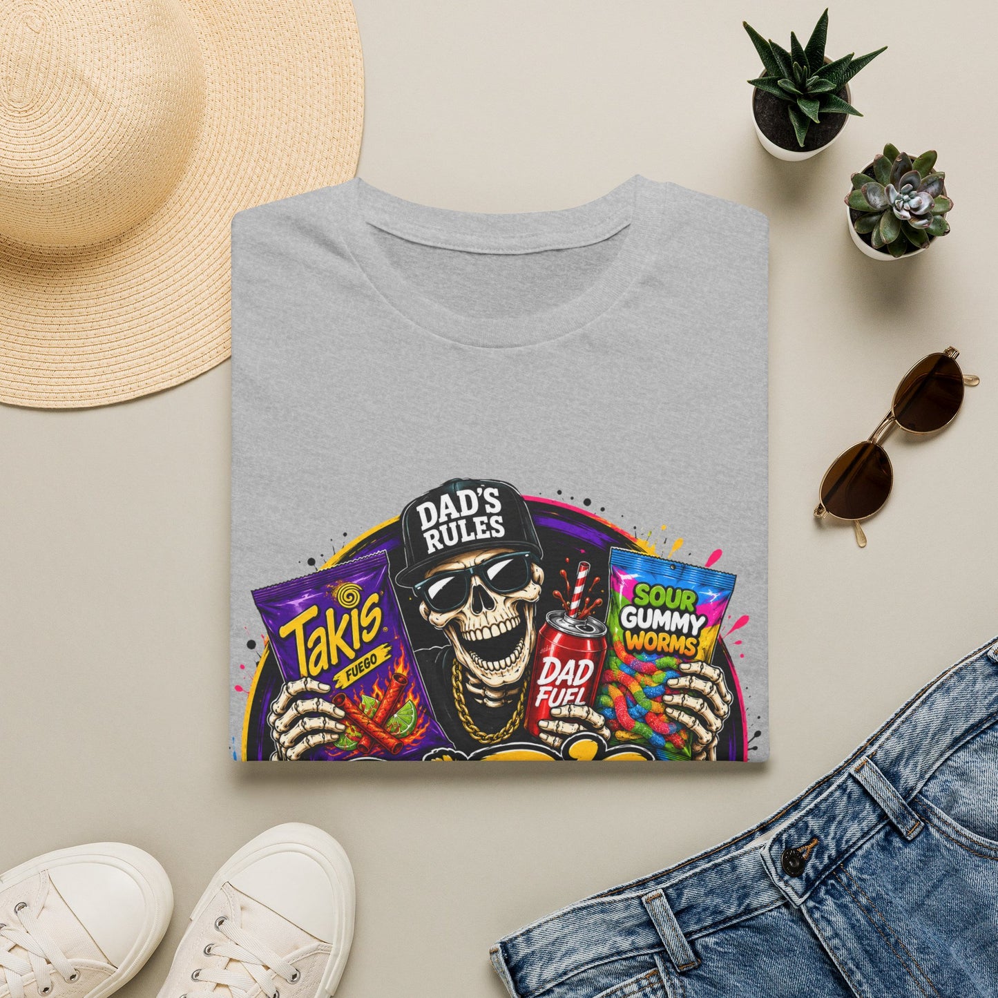 Dad's Rules T-Shirt — Funny Candy Snacking Skull Tee (Makes Sure It’s Not Poison)