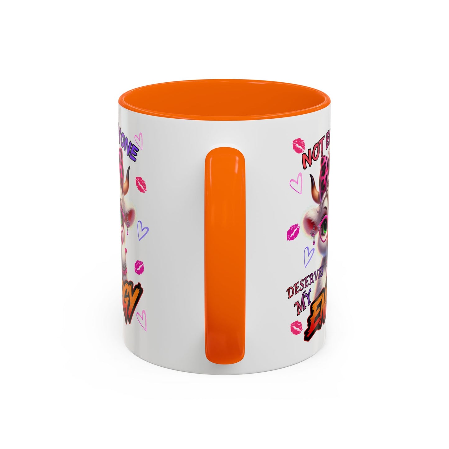 Coffee Mug — "Not Everyone Deserves My Energy" Cute Cow Accent Mug (11/15 oz)