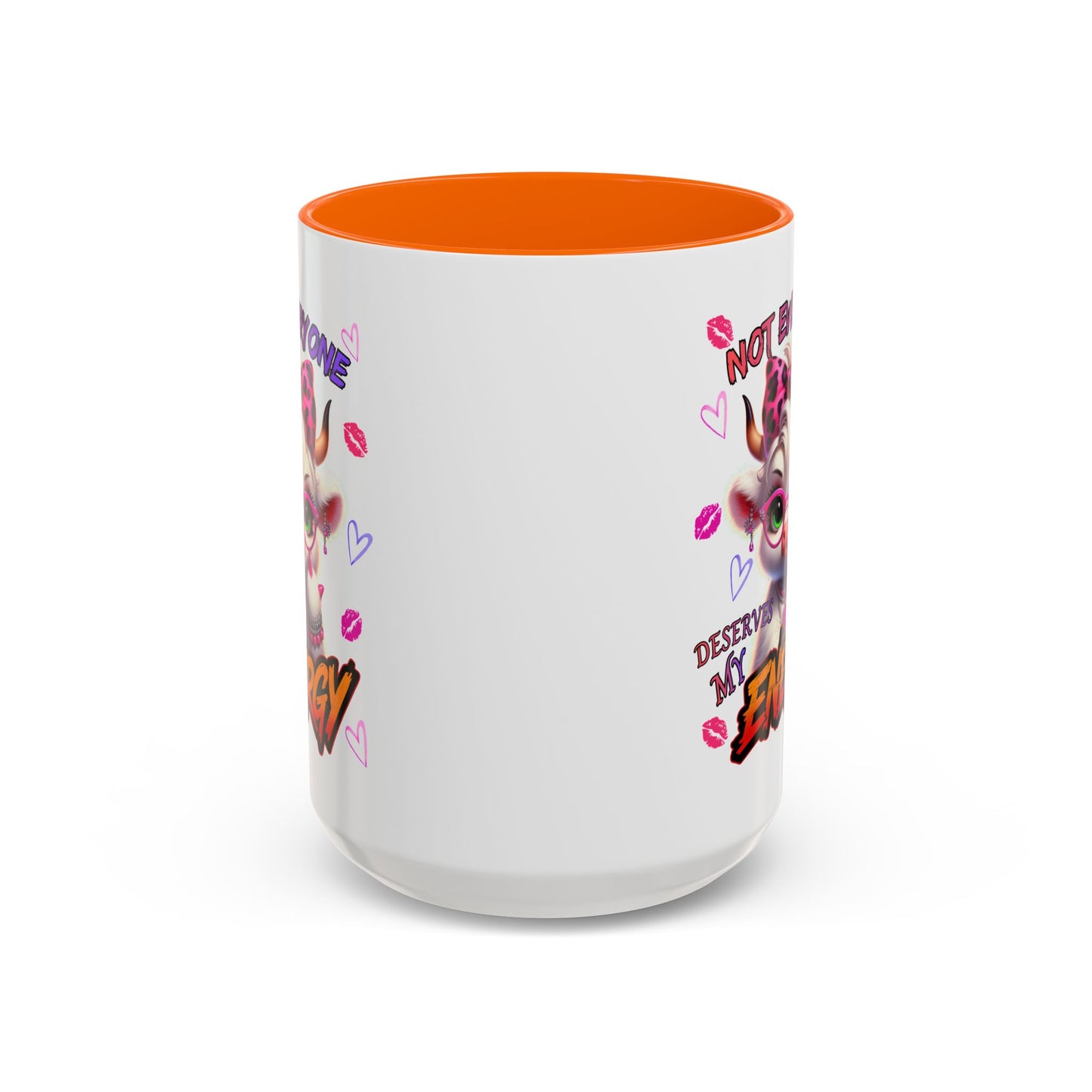 Coffee Mug — "Not Everyone Deserves My Energy" Cute Cow Accent Mug (11/15 oz)
