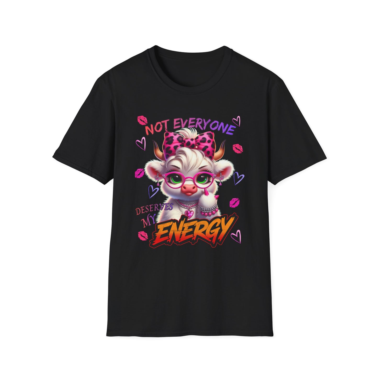 T-Shirt — "Not Everyone Deserves My Energy" Cute Devil Cat Graphic Tee