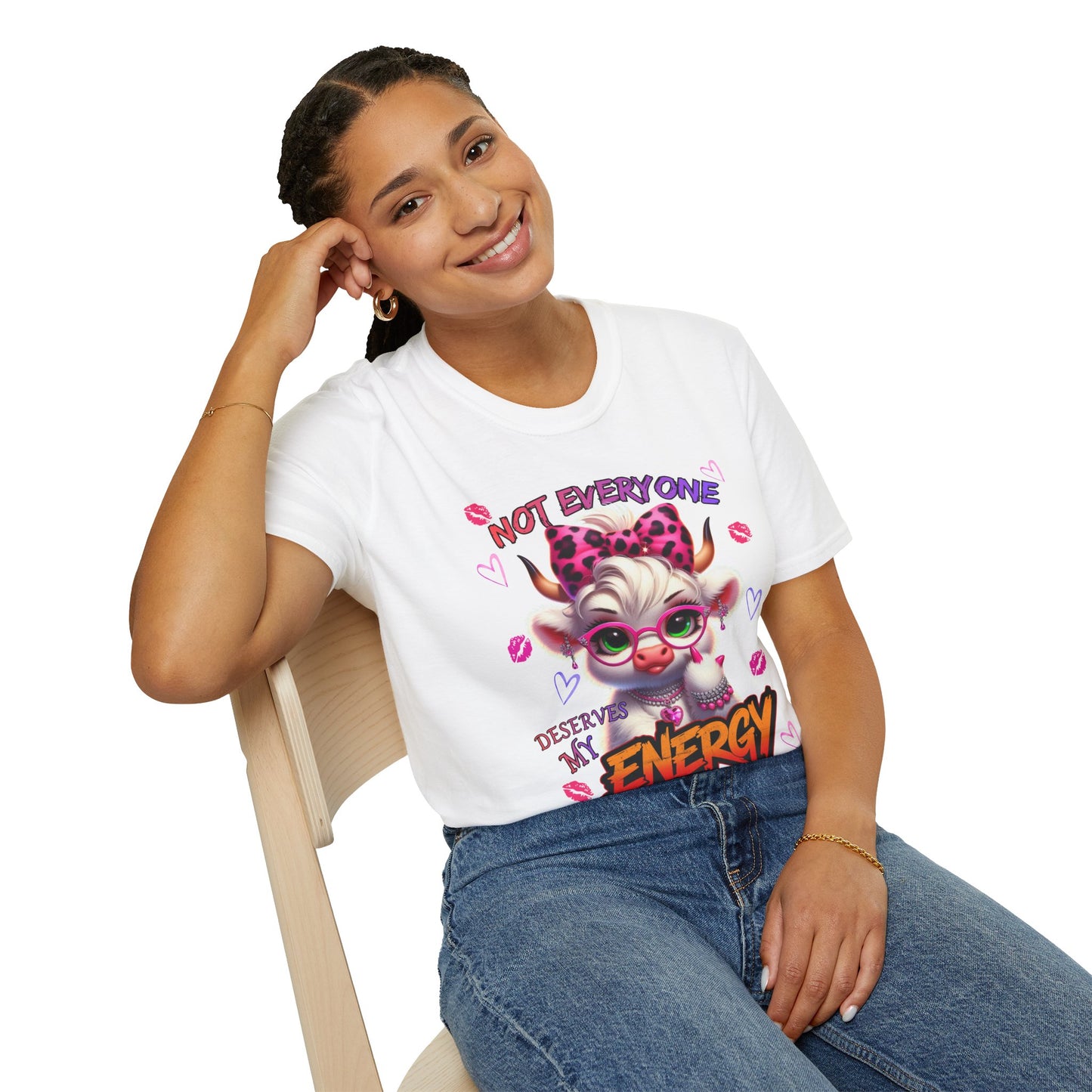 T-Shirt — "Not Everyone Deserves My Energy" Cute Devil Cat Graphic Tee