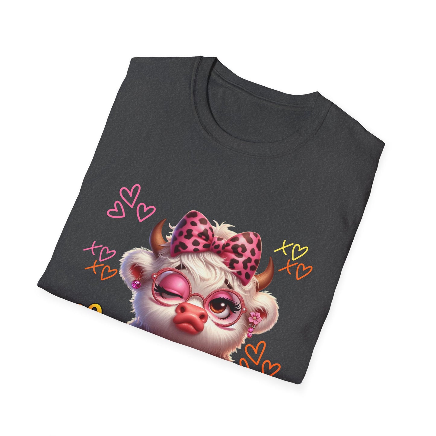 T-Shirt — "Too Real for Fake Vibes" Cute Cow Graphic Tee