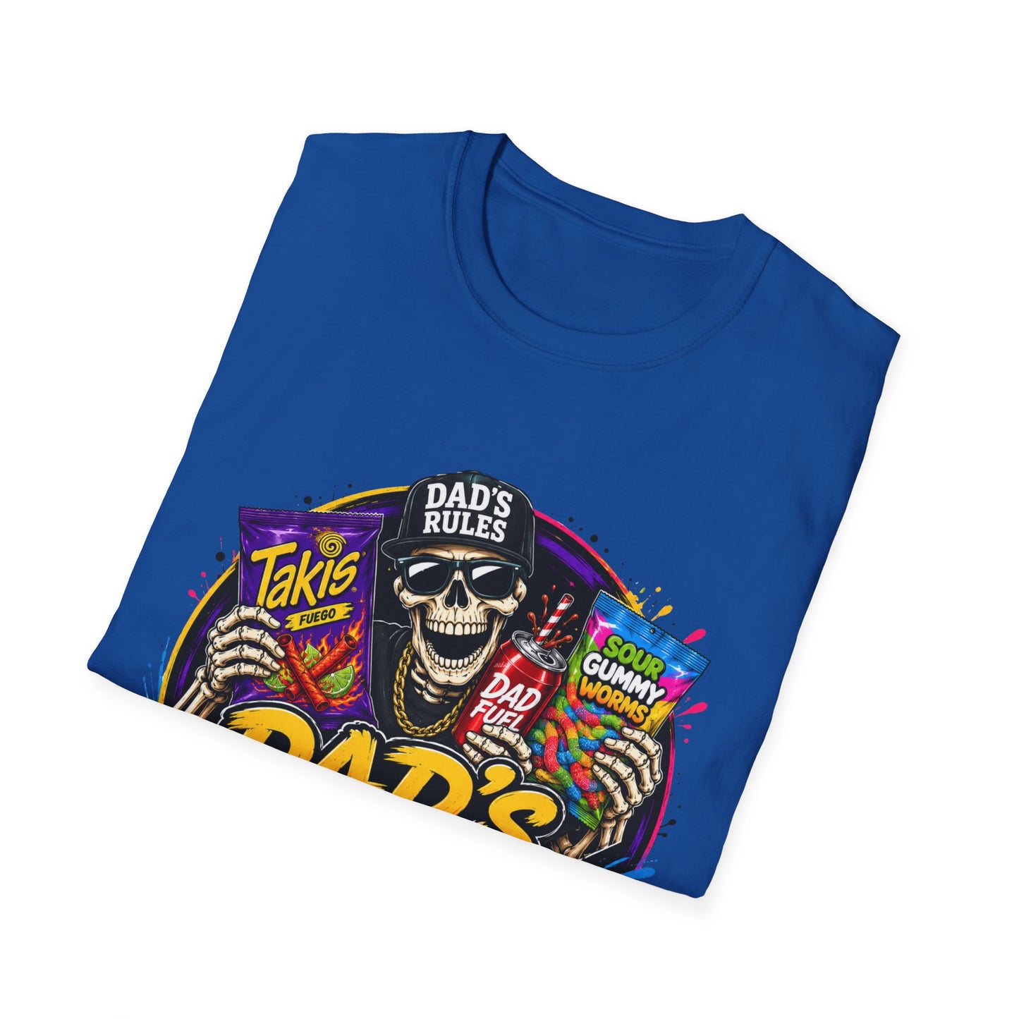 Dad's Rules T-Shirt — Funny Candy Snacking Skull Tee (Makes Sure It’s Not Poison)