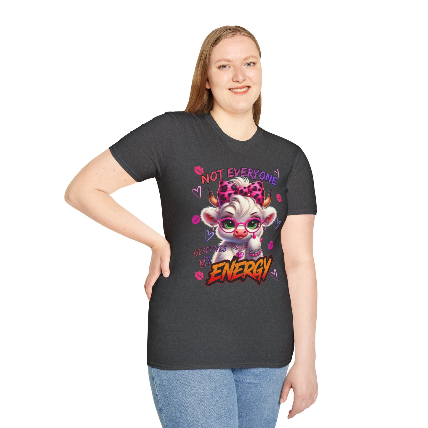 T-Shirt — "Not Everyone Deserves My Energy" Cute Devil Cat Graphic Tee