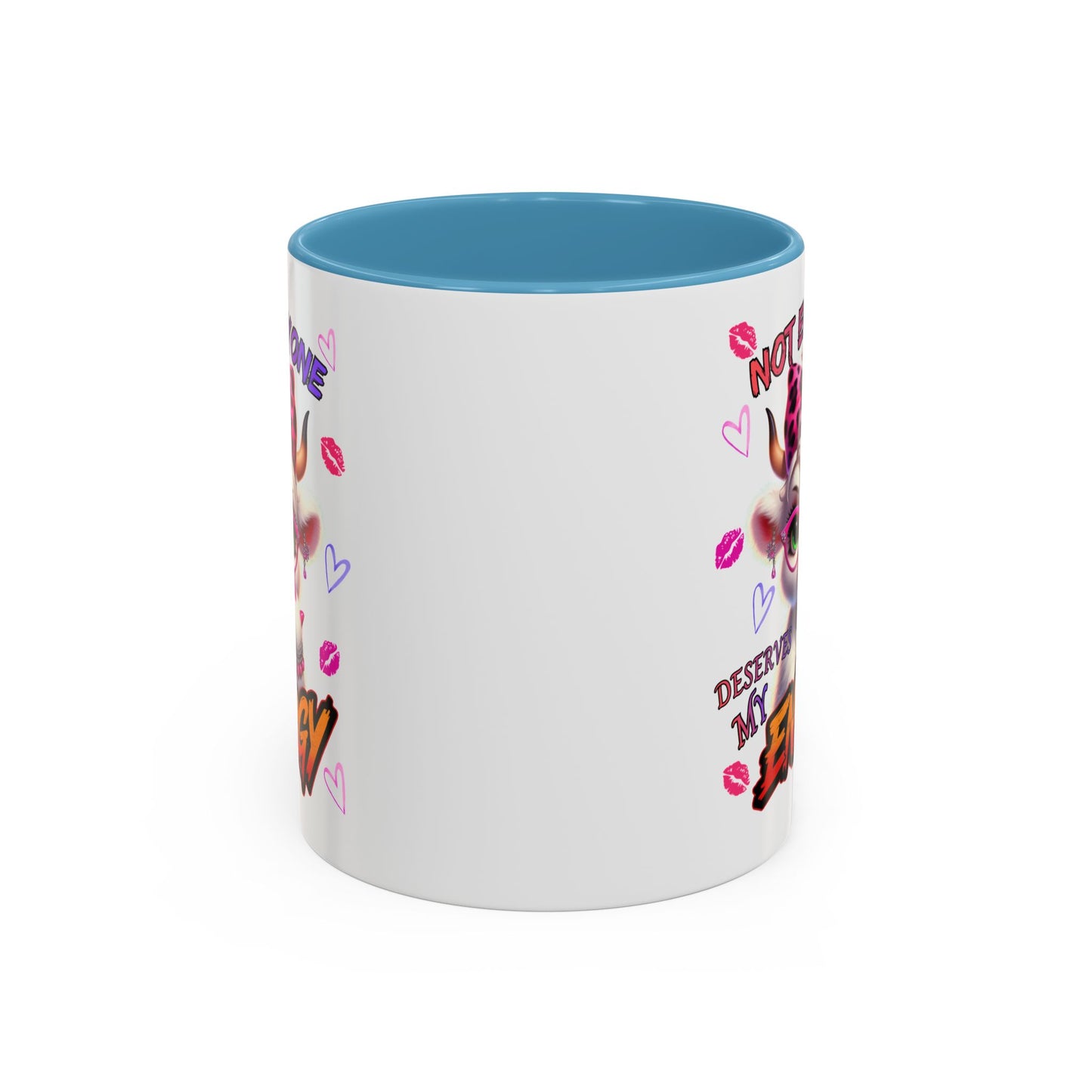 Coffee Mug — "Not Everyone Deserves My Energy" Cute Cow Accent Mug (11/15 oz)