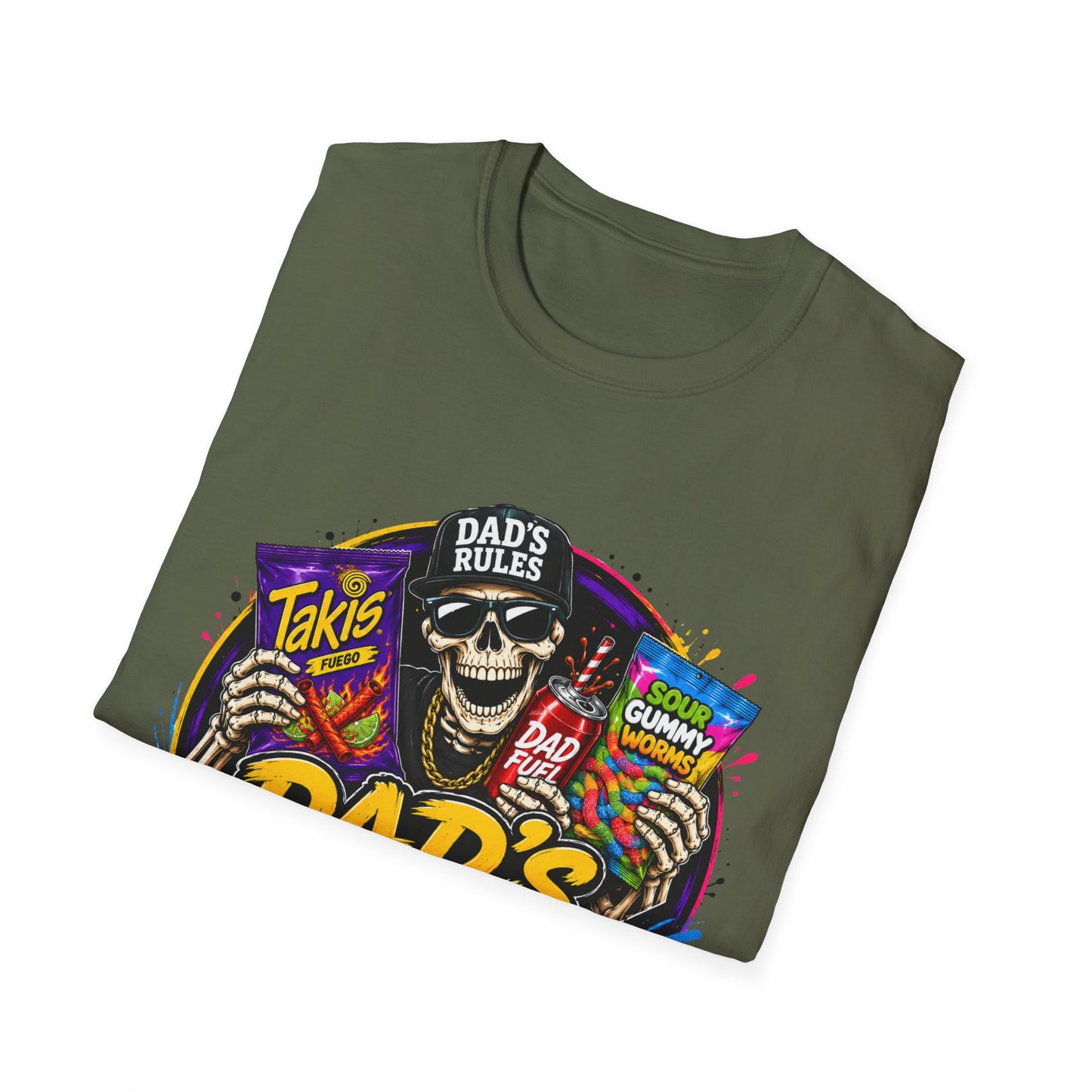 Dad's Rules T-Shirt — Funny Candy Snacking Skull Tee (Makes Sure It’s Not Poison)