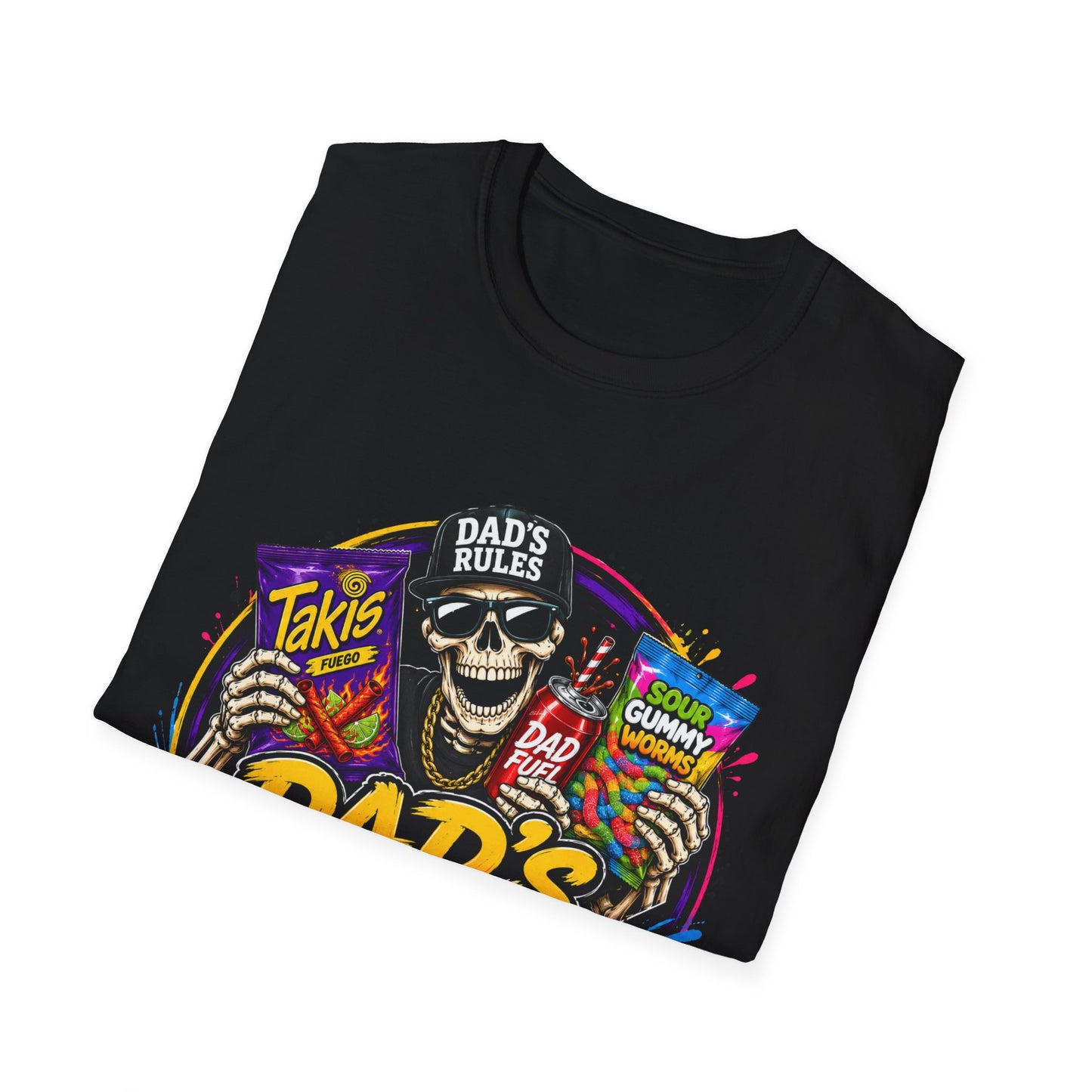 Dad's Rules T-Shirt — Funny Candy Snacking Skull Tee (Makes Sure It’s Not Poison)