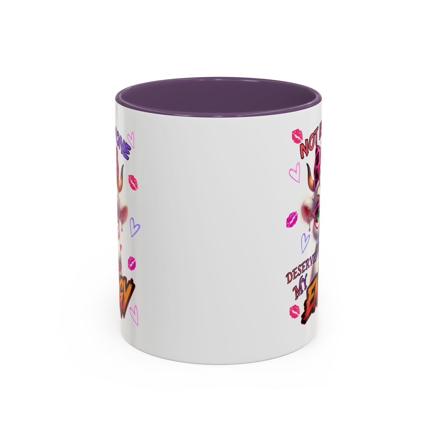 Coffee Mug — "Not Everyone Deserves My Energy" Cute Cow Accent Mug (11/15 oz)