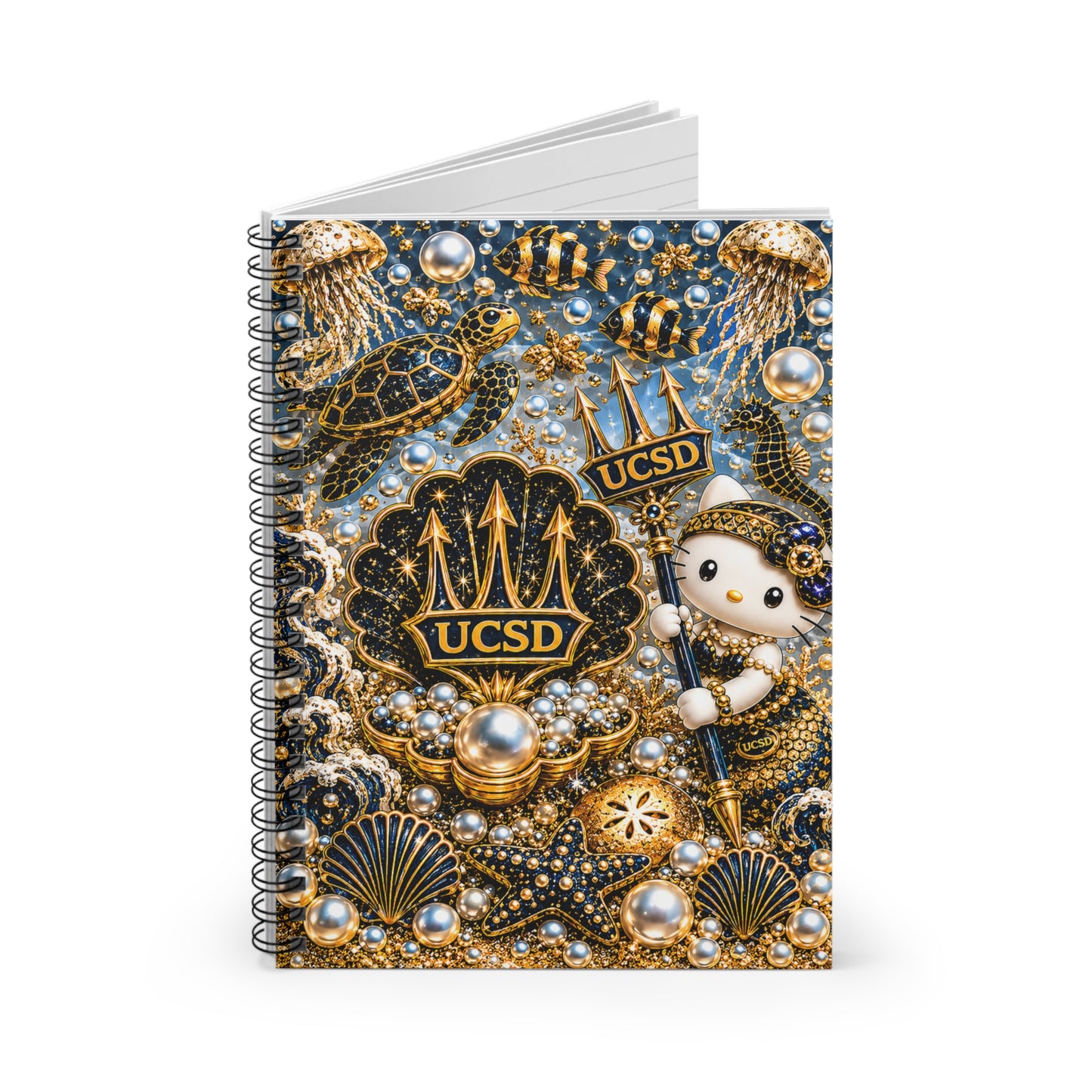 UCSD Triton Hello Kitty Spiral Notebook — Cute Campus Journal, Ruled College Notebook