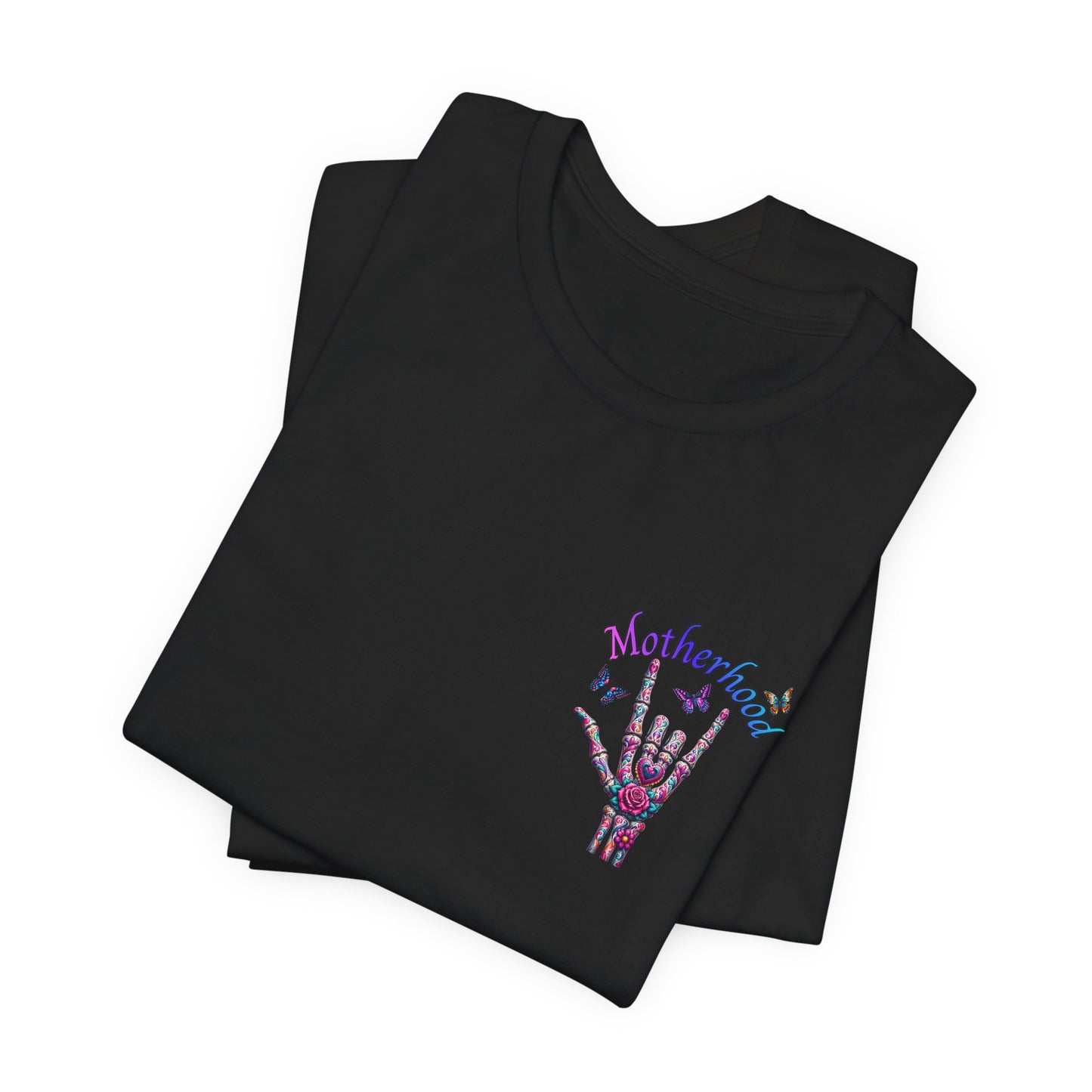 Motherhood T-Shirt — 'Motherhood Is My Superpower' Sugar Skull Mom Graphic Tee