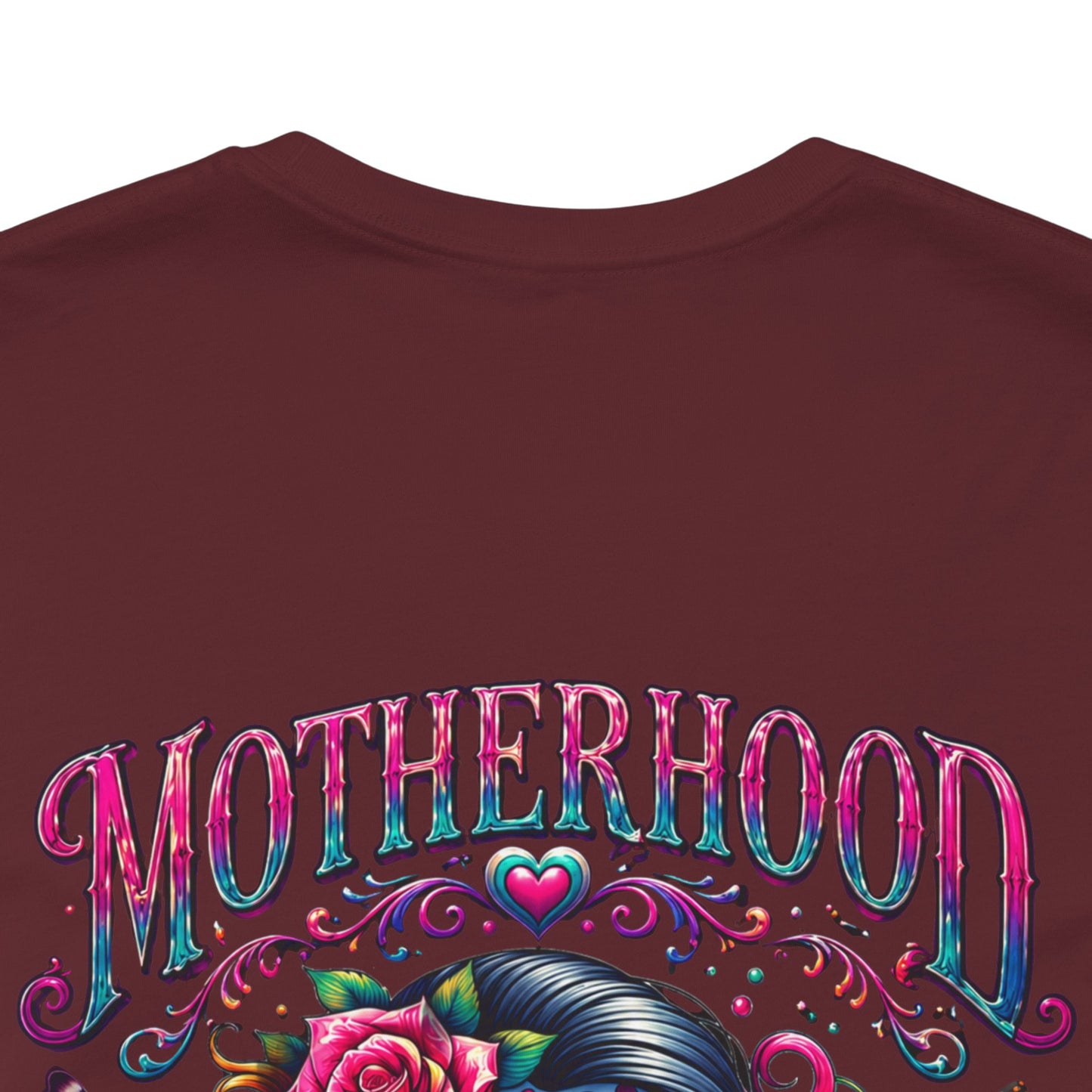 Motherhood T-Shirt — 'Motherhood Is My Superpower' Sugar Skull Mom Graphic Tee