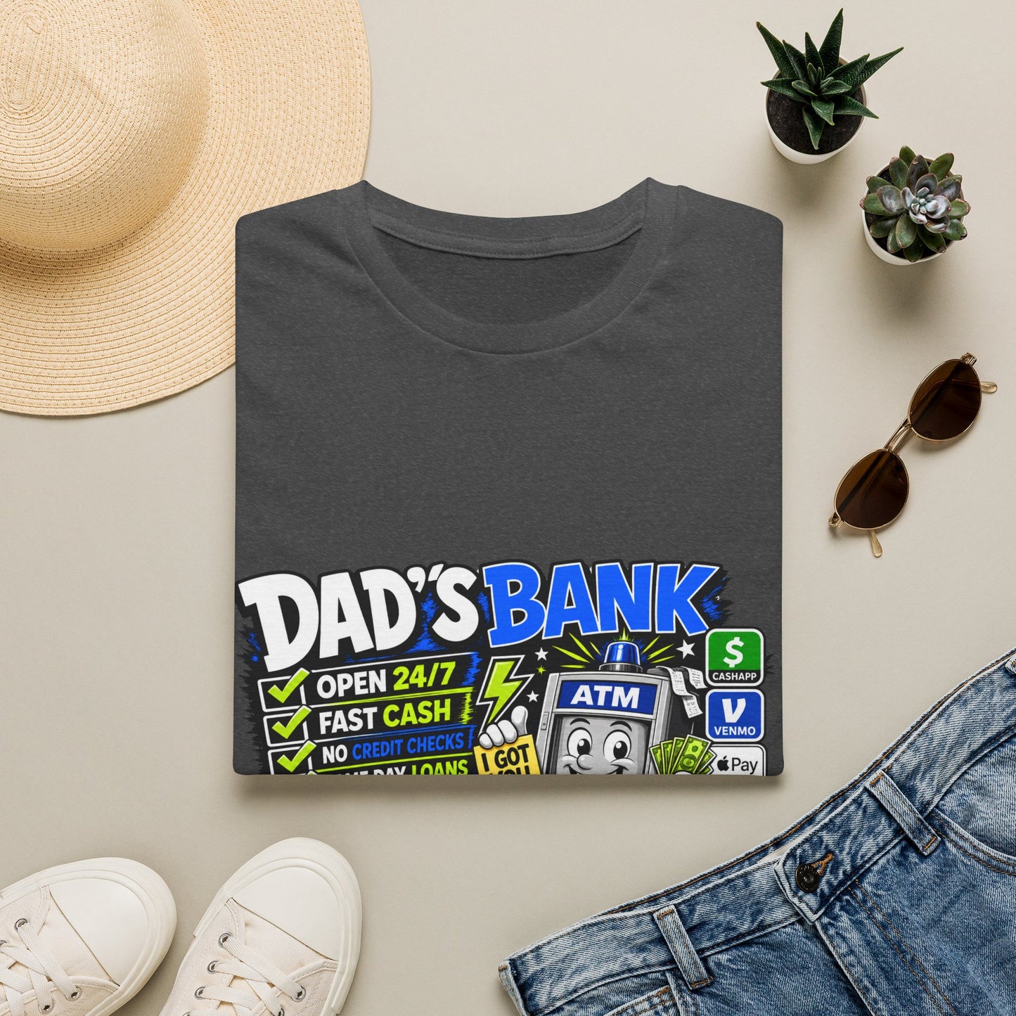 Dad's Bank T-Shirt — Funny Father's Day ATM Cash Joke Tee