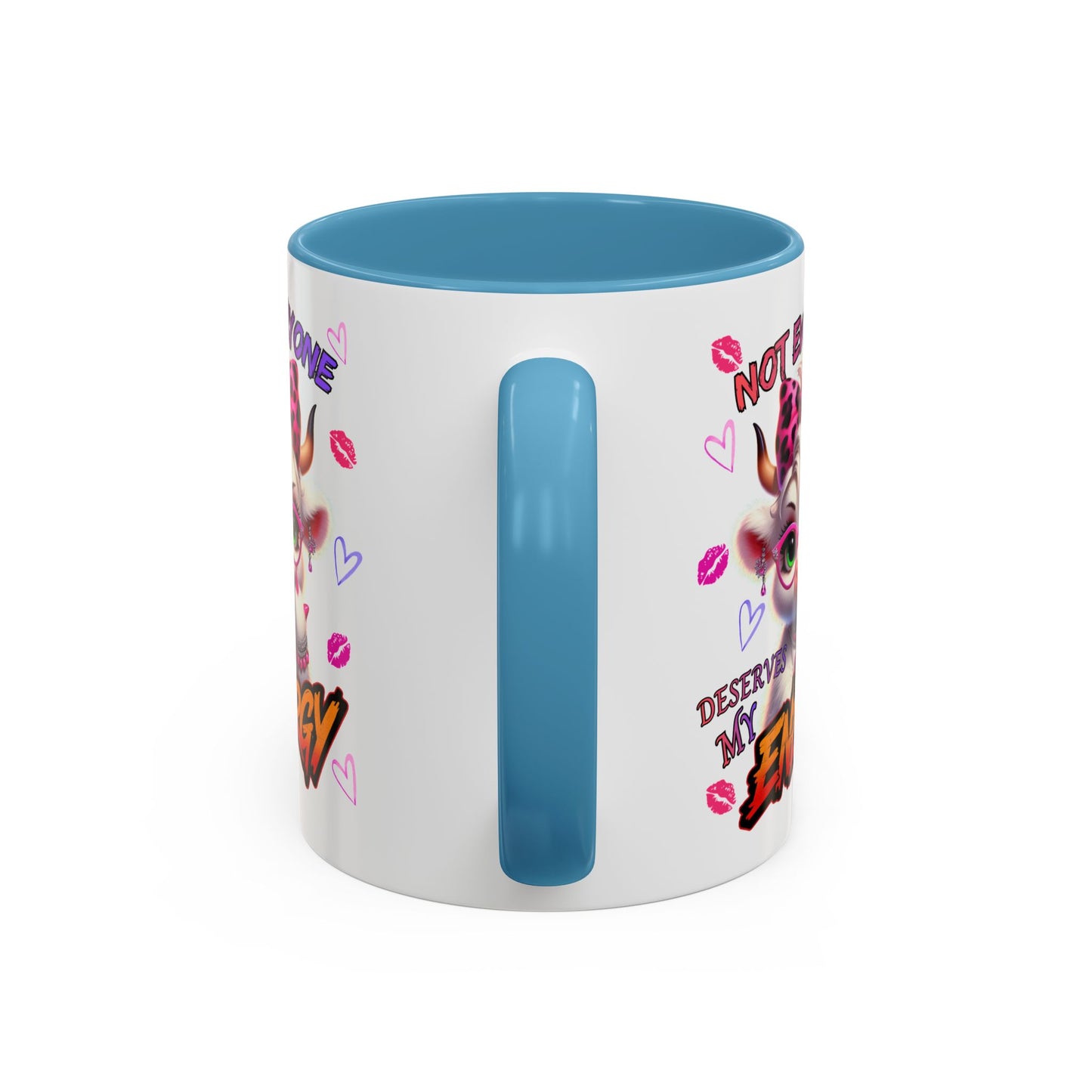 Coffee Mug — "Not Everyone Deserves My Energy" Cute Cow Accent Mug (11/15 oz)
