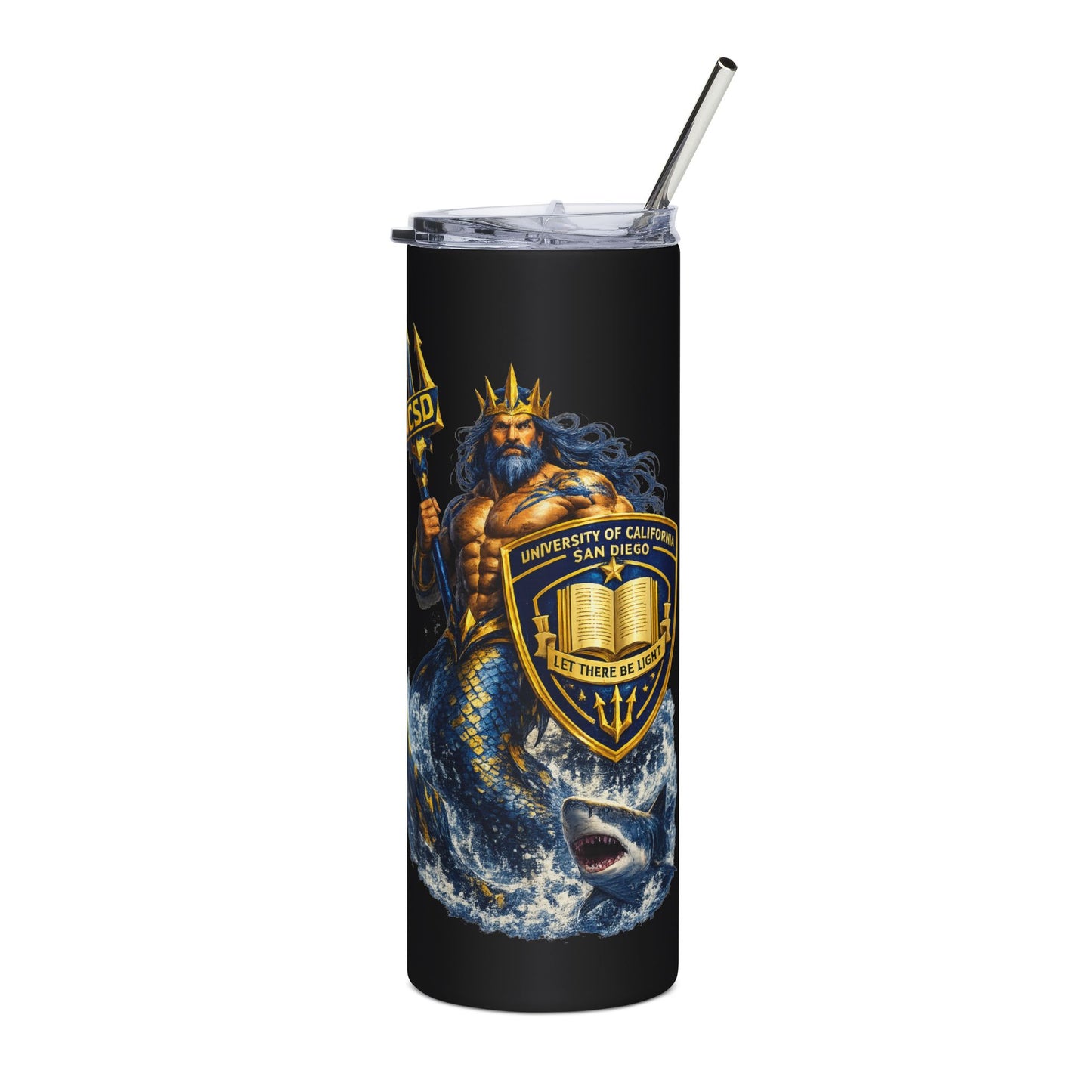 UCSD Triton Stainless Steel Tumbler 20oz — Neptune Trident Insulated Travel Cup