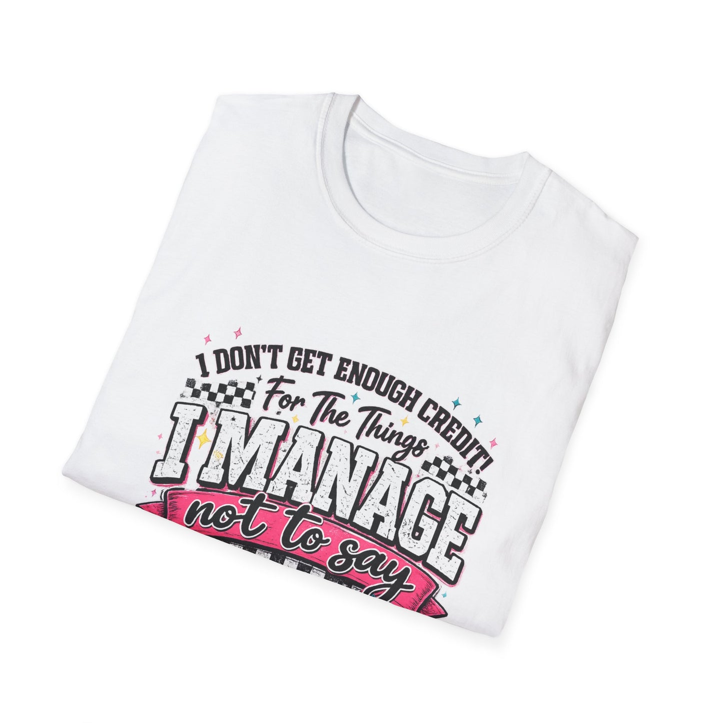 I Manage Not To Say Funny Emoji Crewneck T-Shirt – Humorous Self-Control Graphic Tee