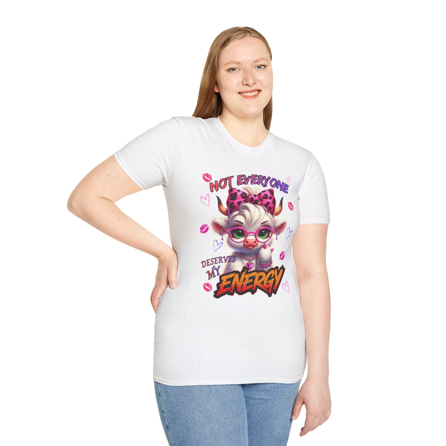 T-Shirt — "Not Everyone Deserves My Energy" Cute Devil Cat Graphic Tee