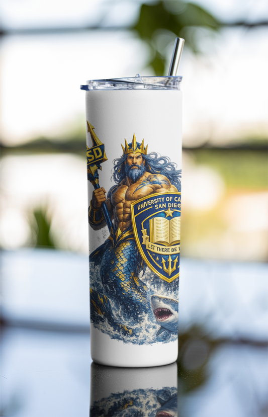 UCSD Triton Stainless Steel Tumbler 20oz — Neptune Trident Insulated Travel Cup