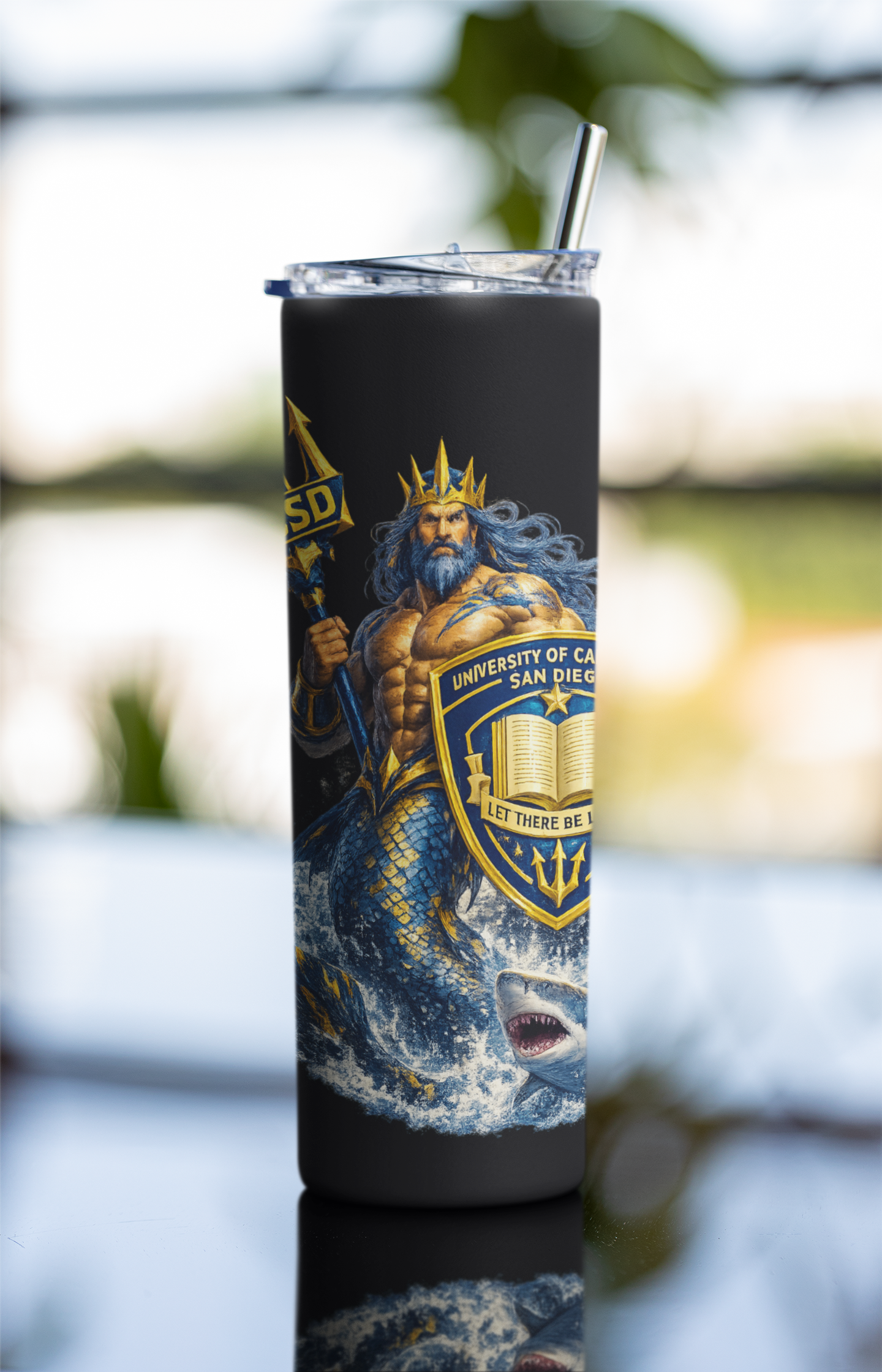 UCSD Triton Stainless Steel Tumbler 20oz — Neptune Trident Insulated Travel Cup