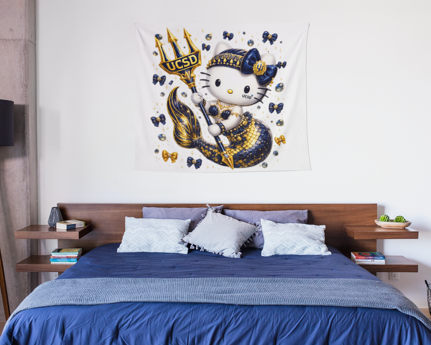 UCSD Triton Hello Kitty Mermaid Wall Tapestry