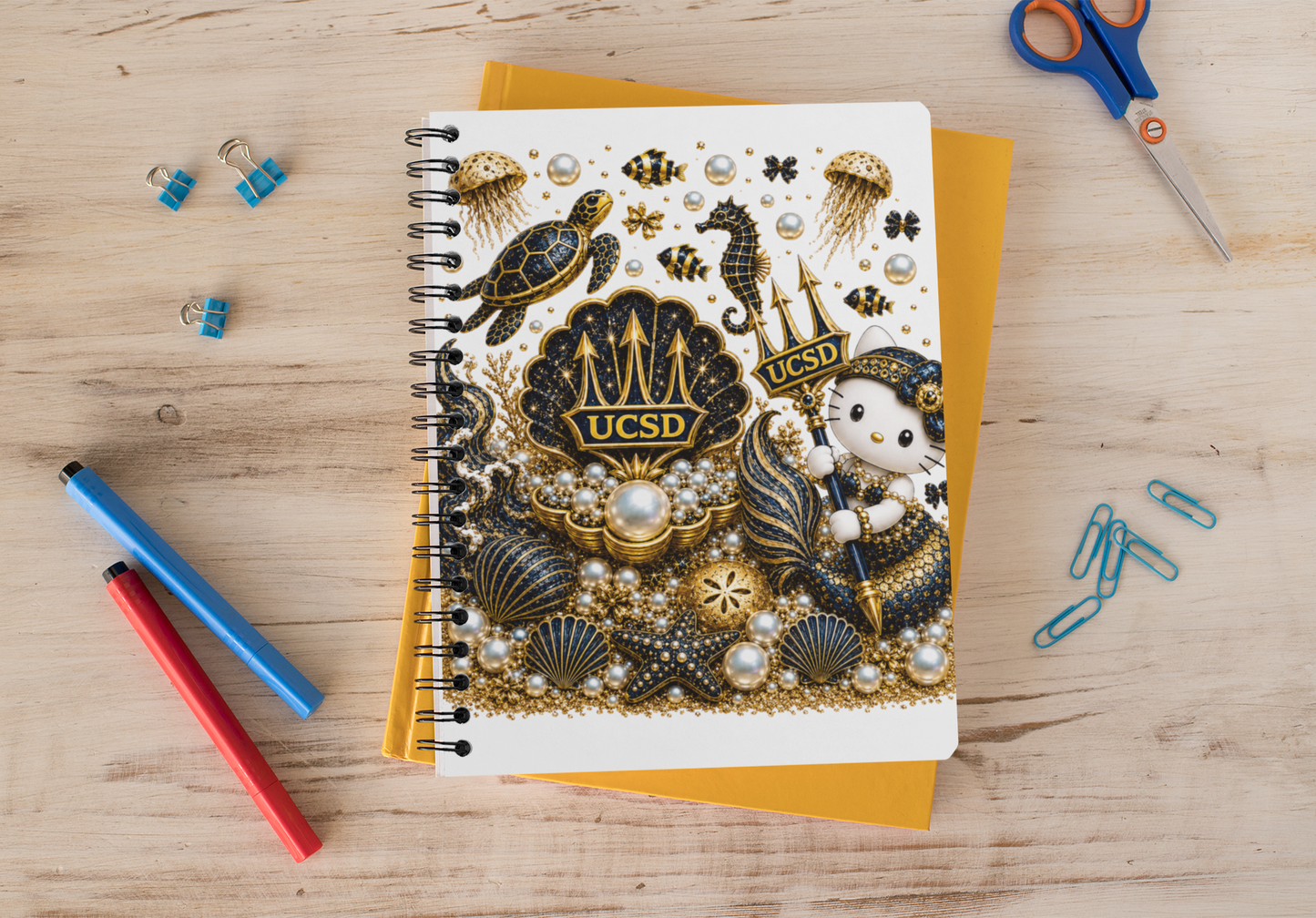 UCSD Triton Seashell Spiral Notebook — Cute Nautical Stationery